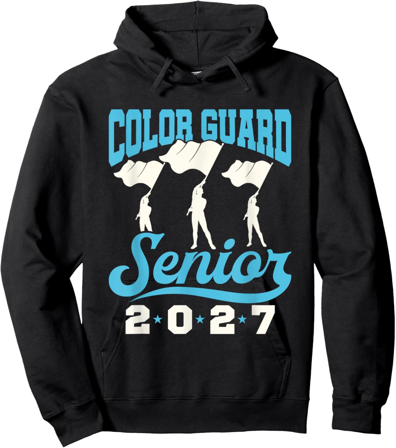 Color Guard Senior 2027 Flags Hoodie - Hoodie | Black