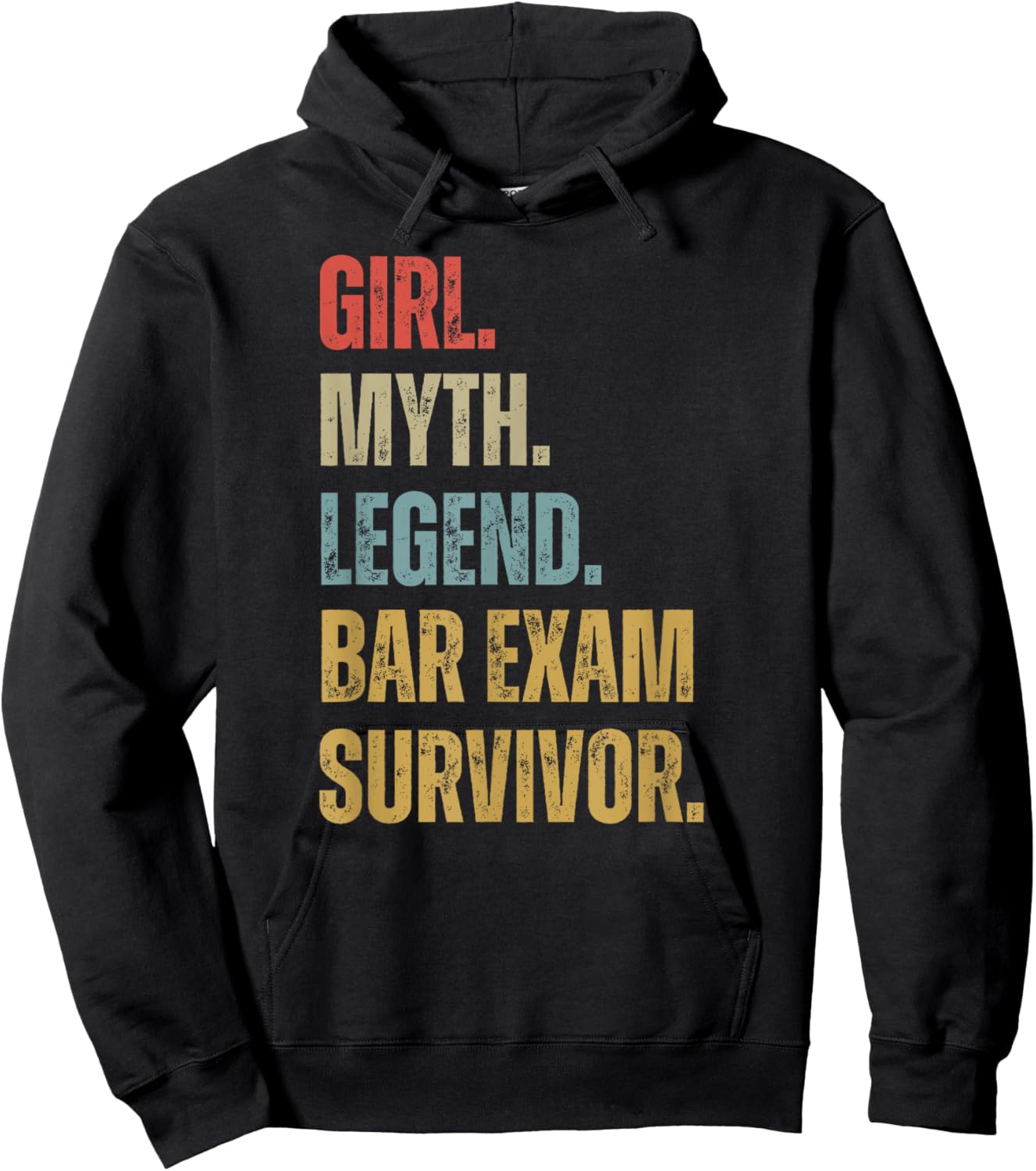 Vintage Bar Exam Survivor 2025 Girl Myth Legend Women Cool Hoodie - Hoodie | Black