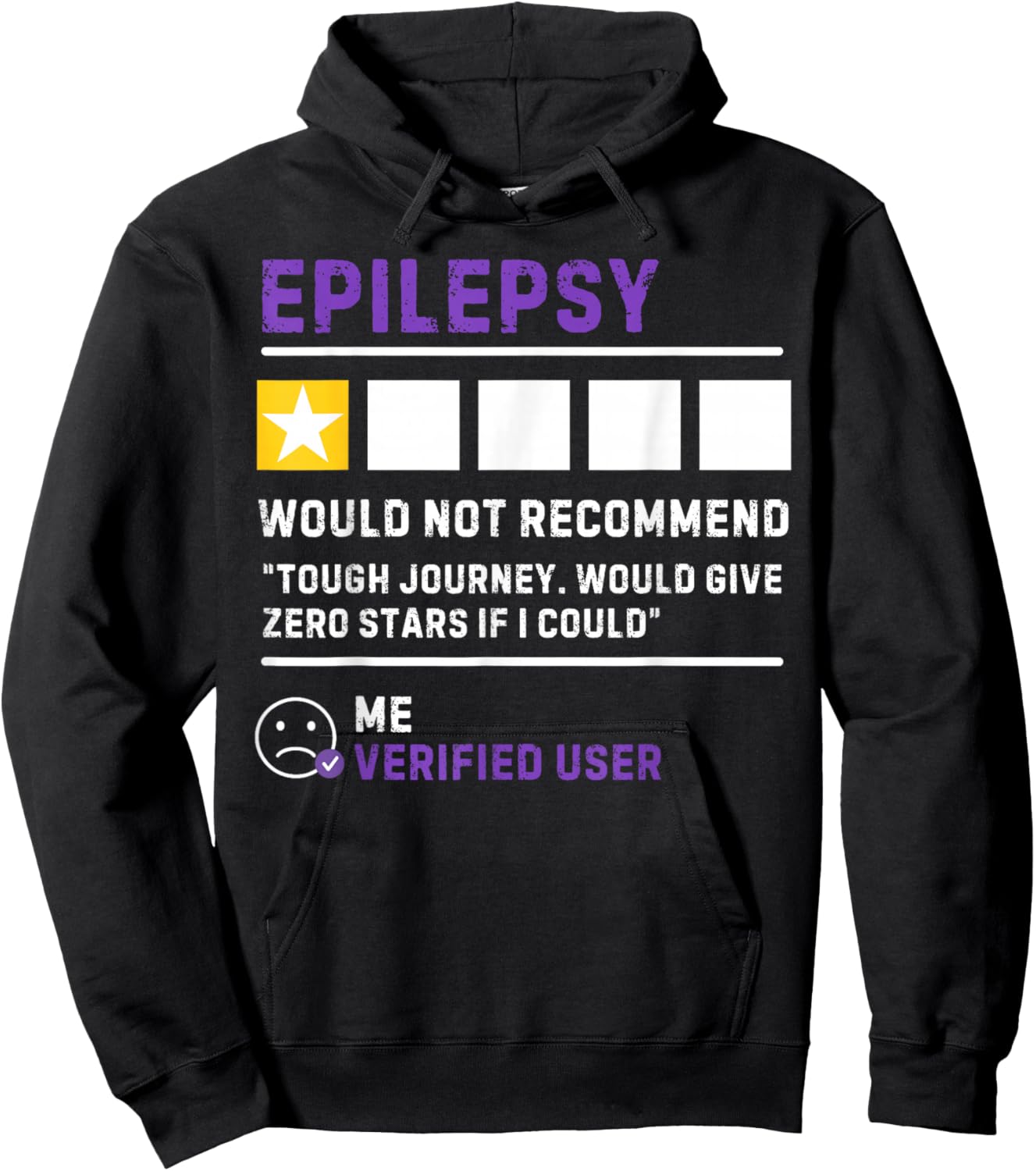 Would not Recommend Seizure Support Epilepsy Awareness Hoodie - Hoodie | Black