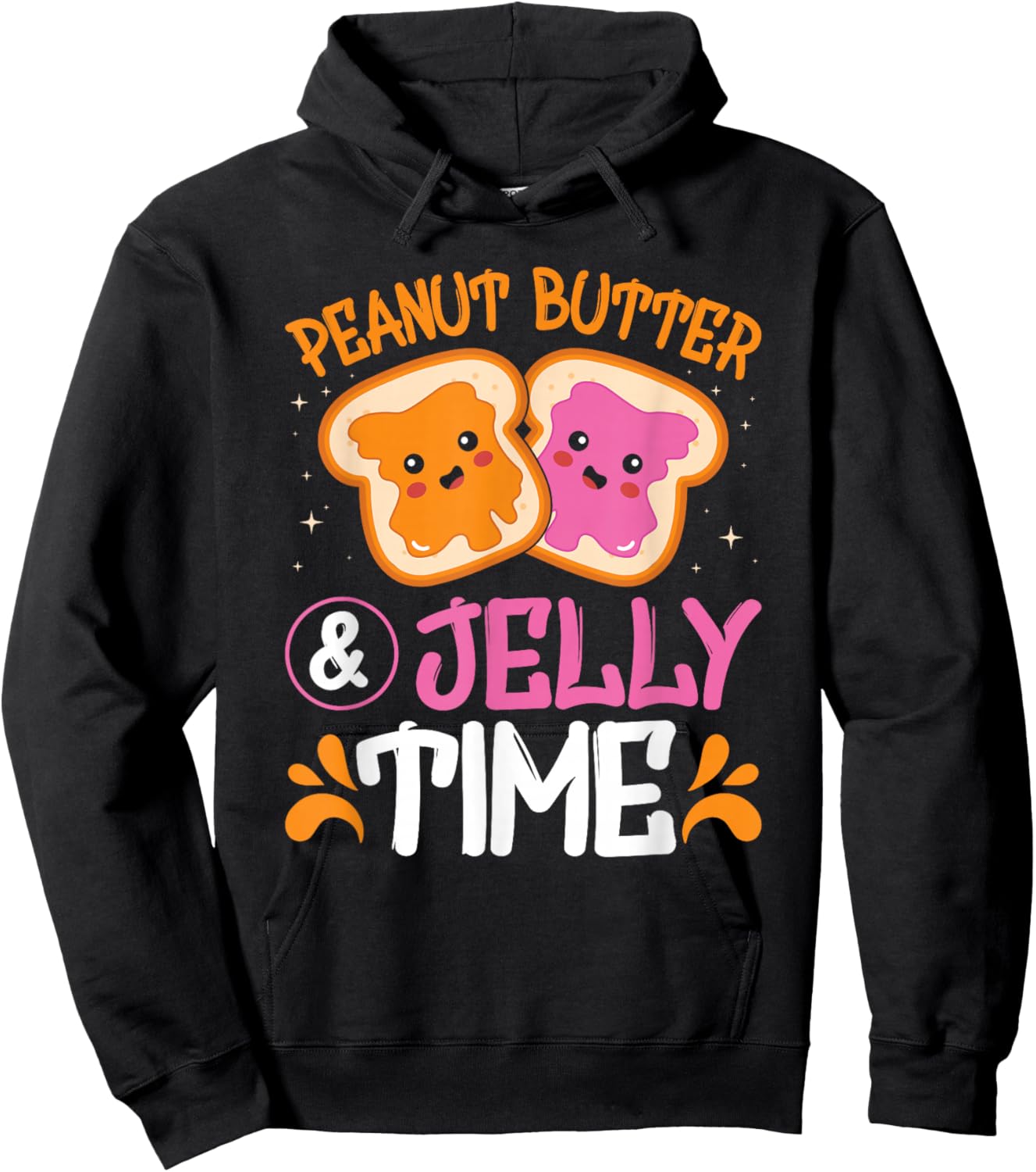 Peanut Butter Jelly Time Best Friends Matching Couples Hoodie - Hoodie | Black
