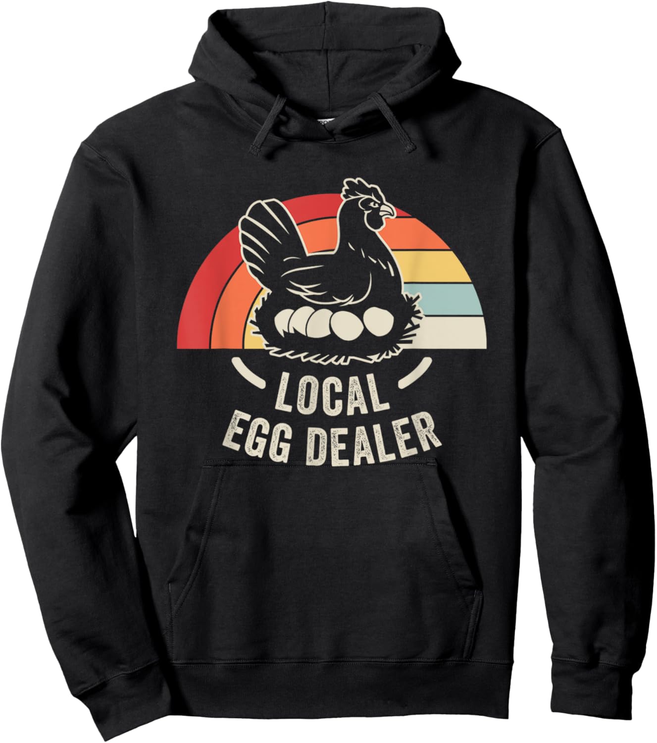 Local Egg Dealer Chicken Retro Vibes Hoodie - Hoodie | Black
