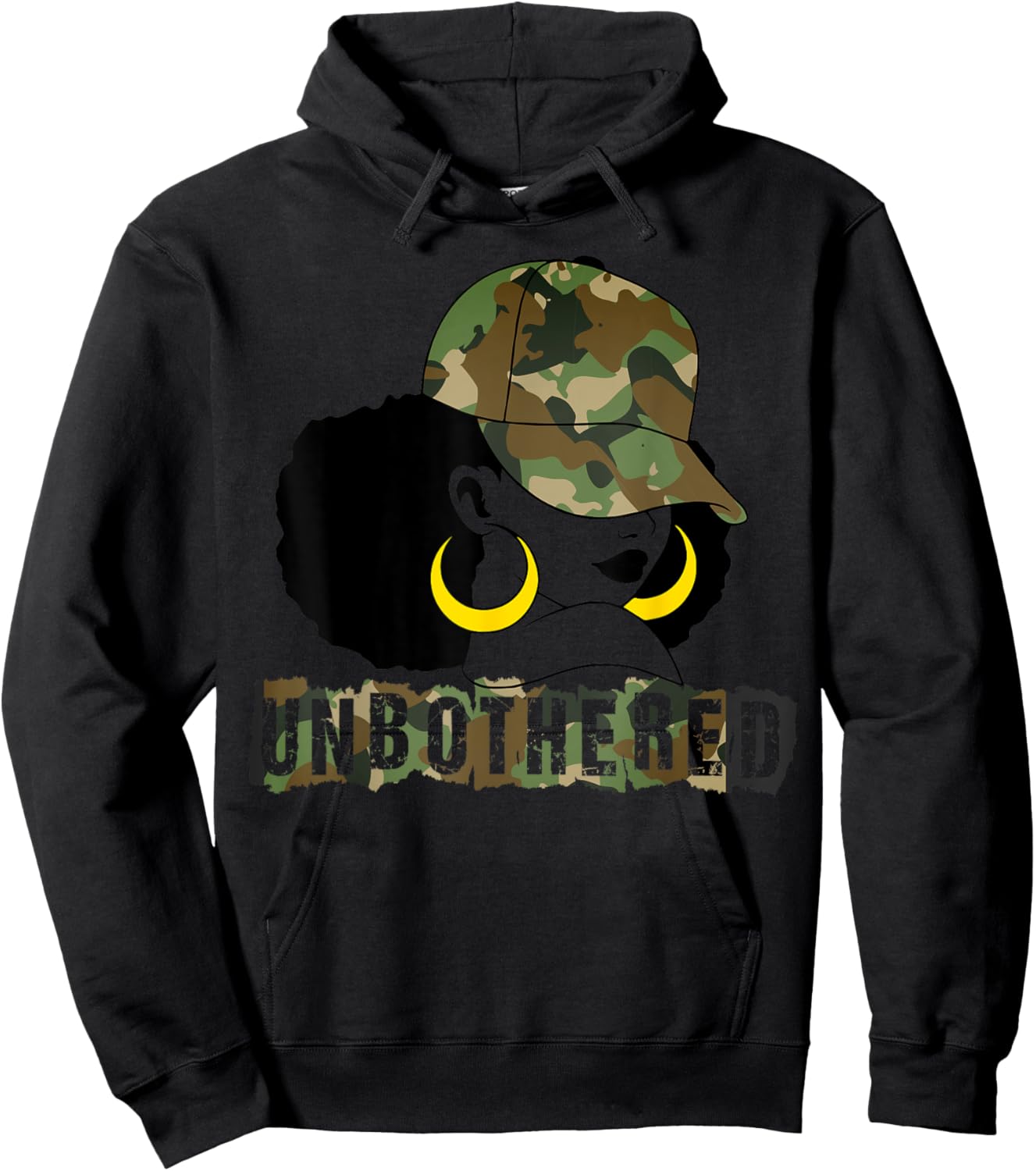 Unbothered Black Woman Camo Camouflage Melanin Black History Hoodie - Hoodie | Black