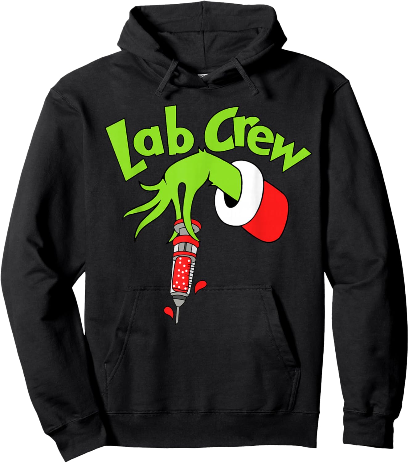 Lab Crew Merry Christmas Laboratory Tech Nurse Xmas Pajamas Hoodie - Hoodie | Black