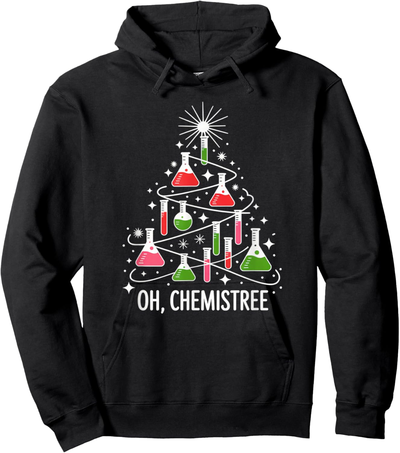 Chemistry Christmas Tree Science Humor Holiday Pun Hoodie - Hoodie | Black