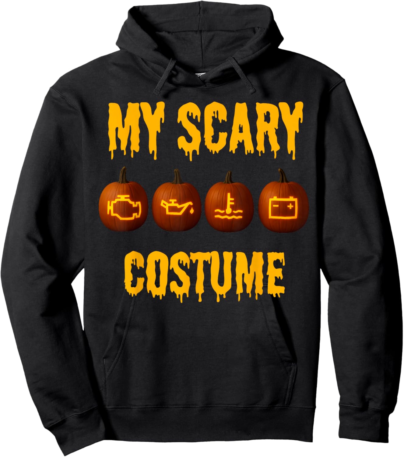 Halloween Car Warning Lights Scary Costume Hoodie - Hoodie | Black