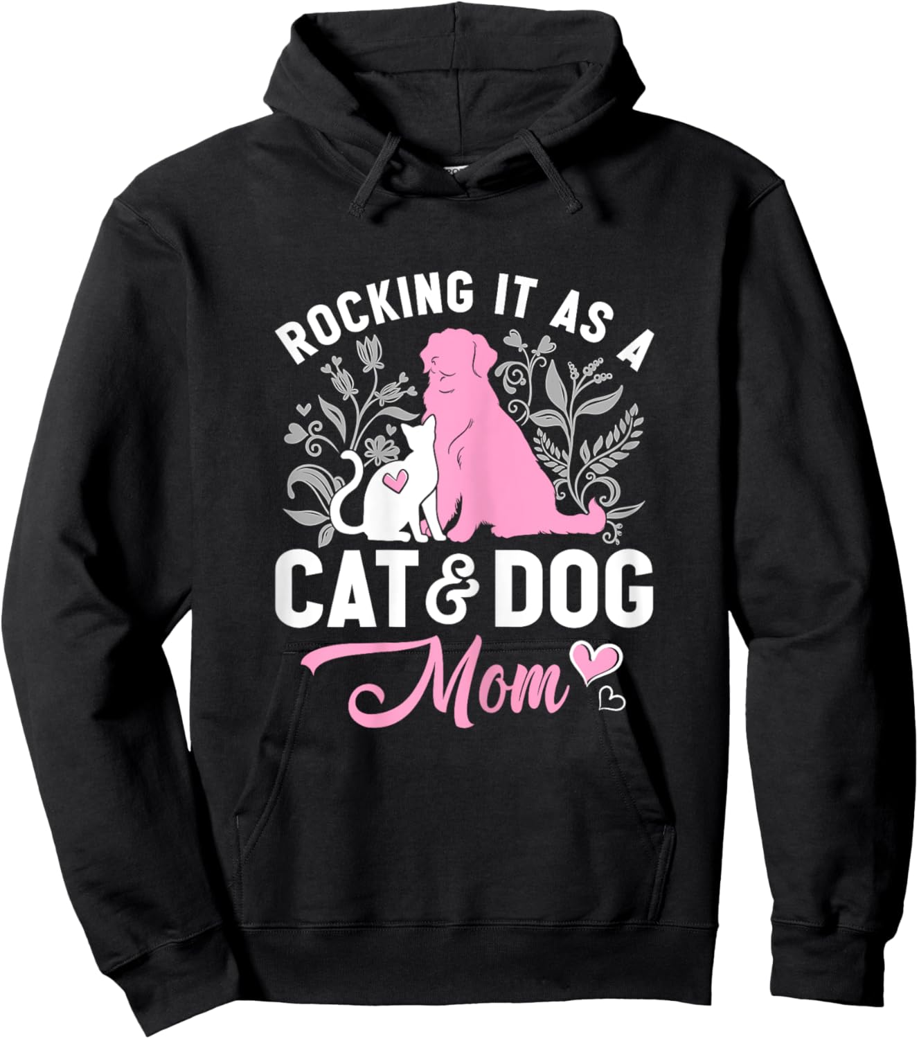 Cat And Dog Mom Gifts For Mother's Day Pet Lovers Furmama Hoodie - Hoodie | Black