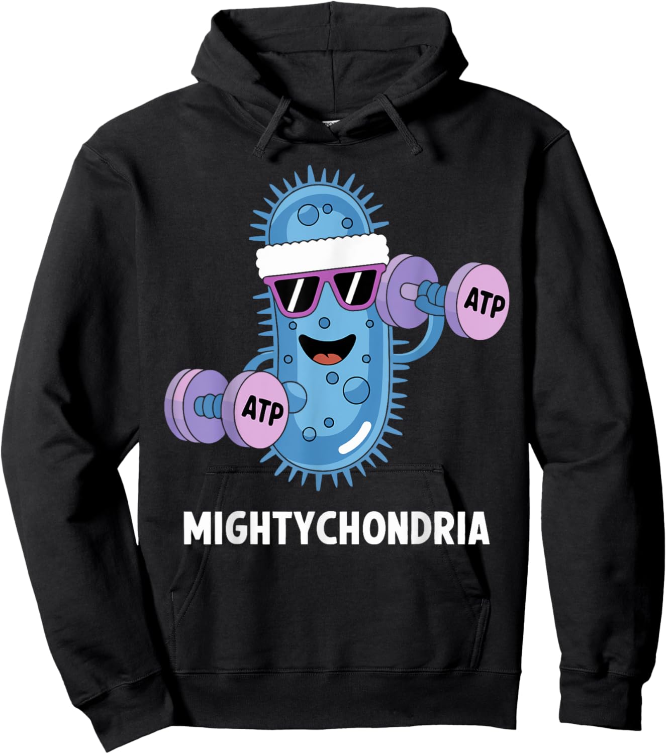 Mightychondria Funny Science Gym ATP Biology Workout Hoodie - Hoodie | Black