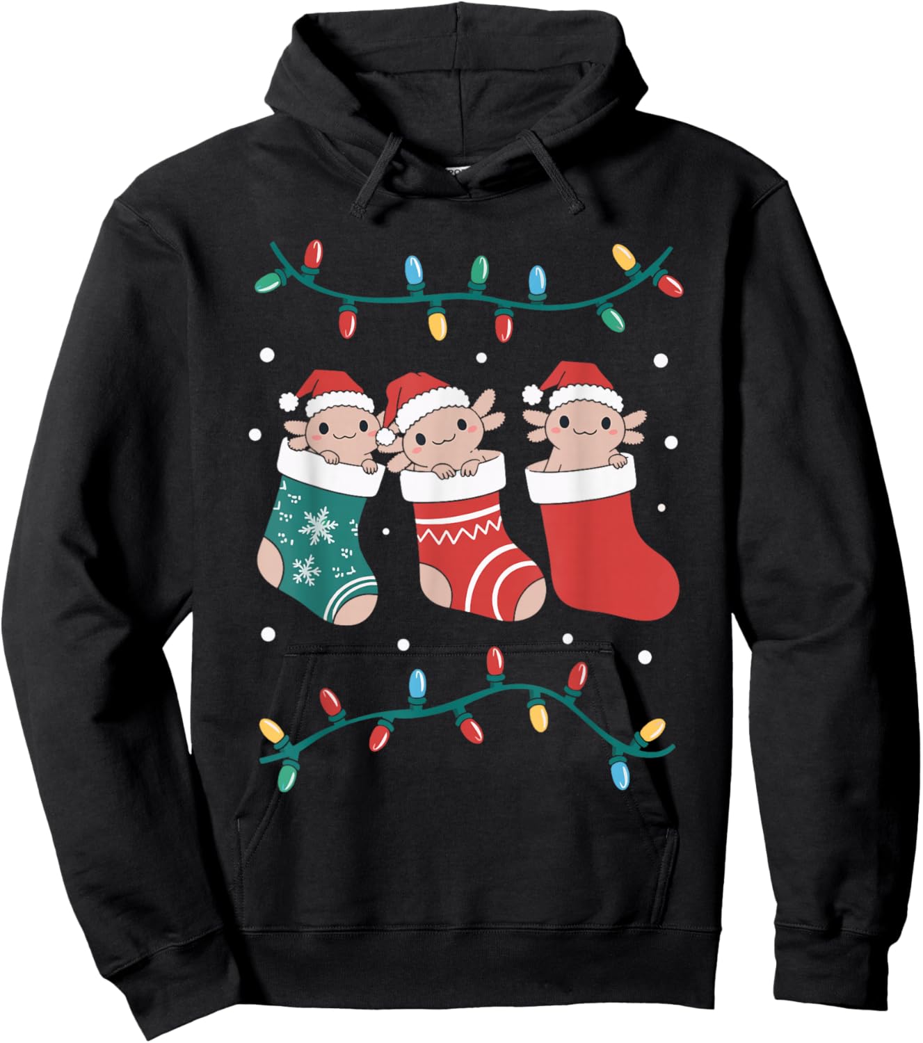 Axolotl Christmas Hoodie - Hoodie | Black