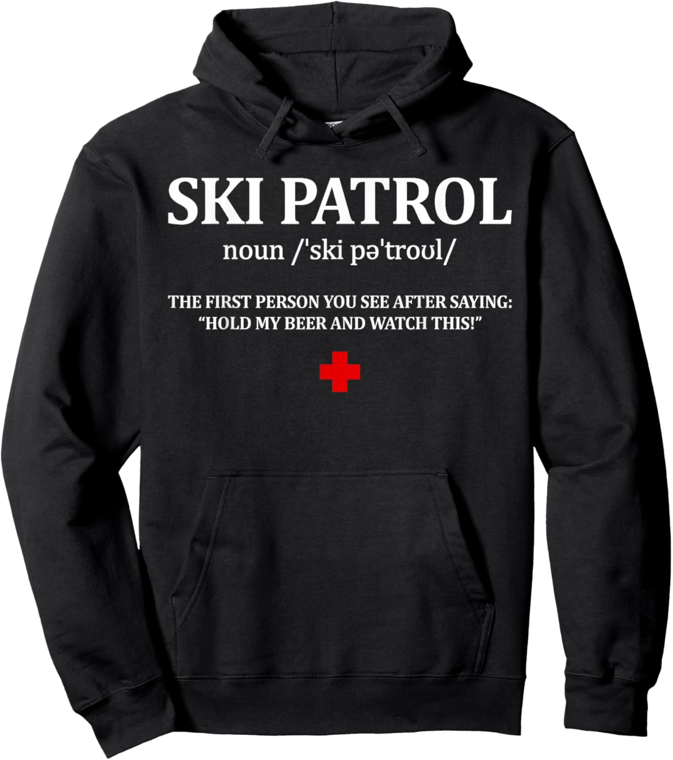 Definition Ski Patrol Funny Mountain Rescue Hoodie - Hoodie | Black