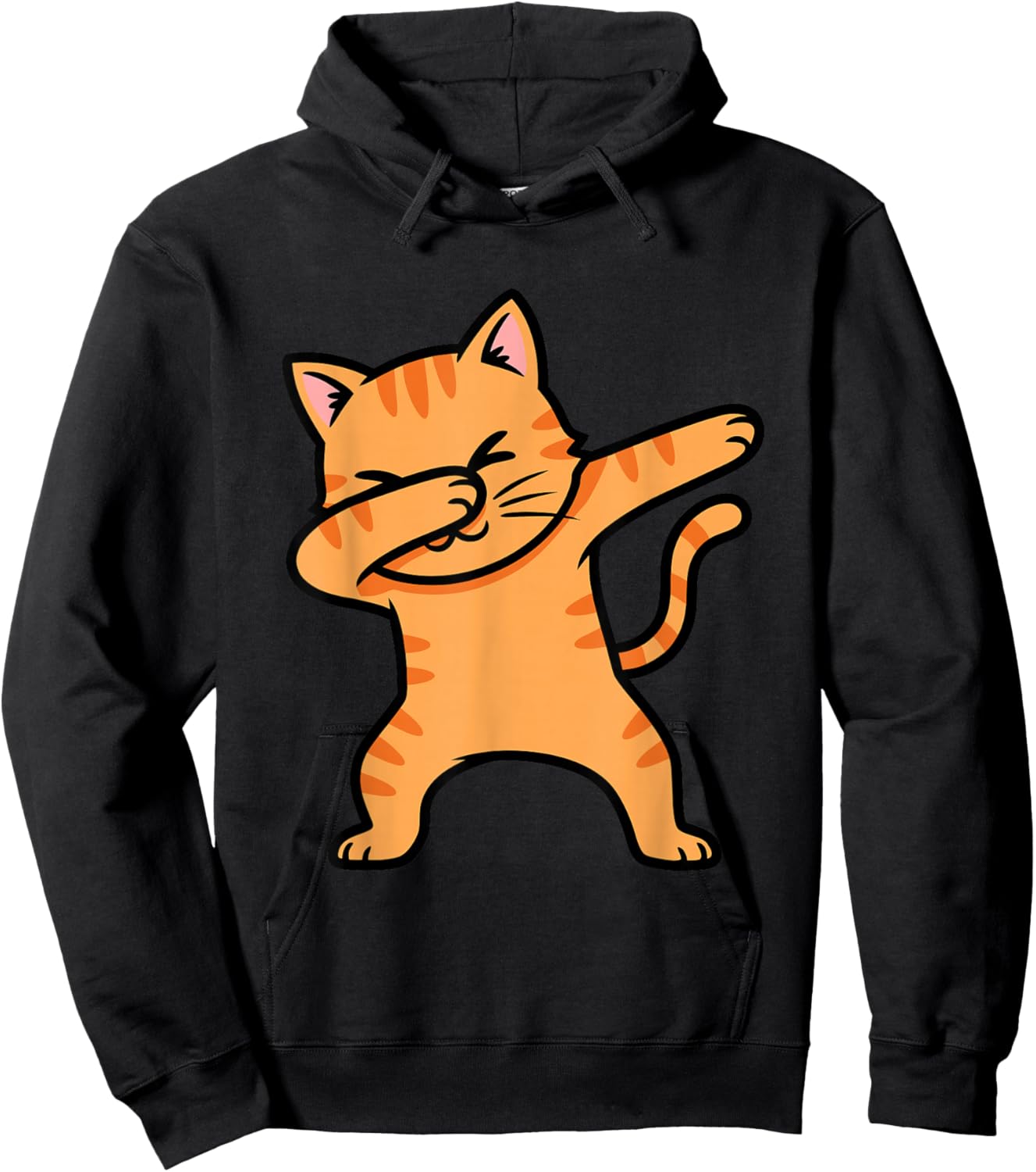 Orange Tabby Cat Dabbing Hoodie - Hoodie | Black