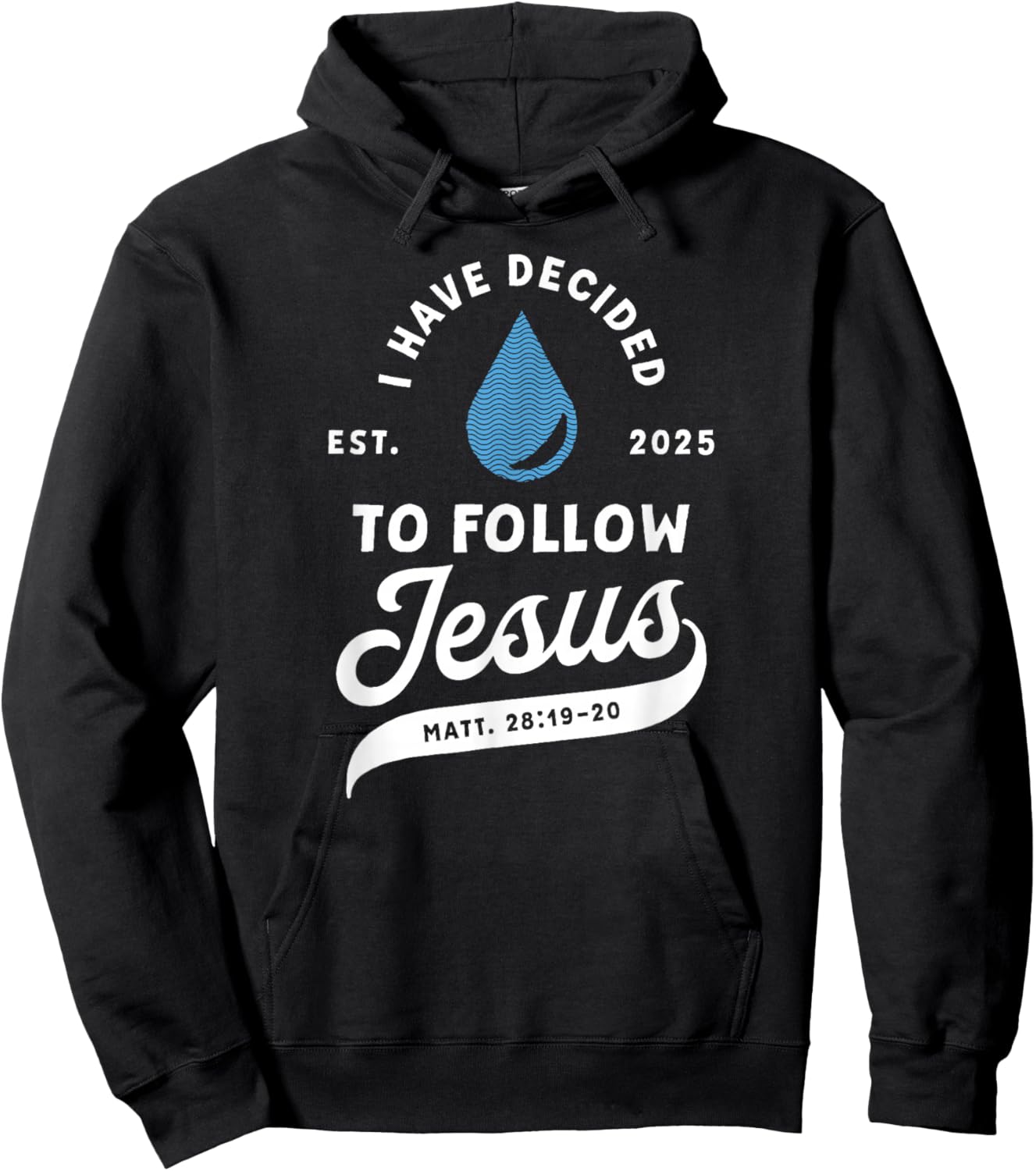 I Have Decided To Follow Jesus Baptism Apparel Christian Baptism -Kids -Adults Black Medium 6 Short Sleeve Ribbed Cuff Hoodie - Hoodie | Black