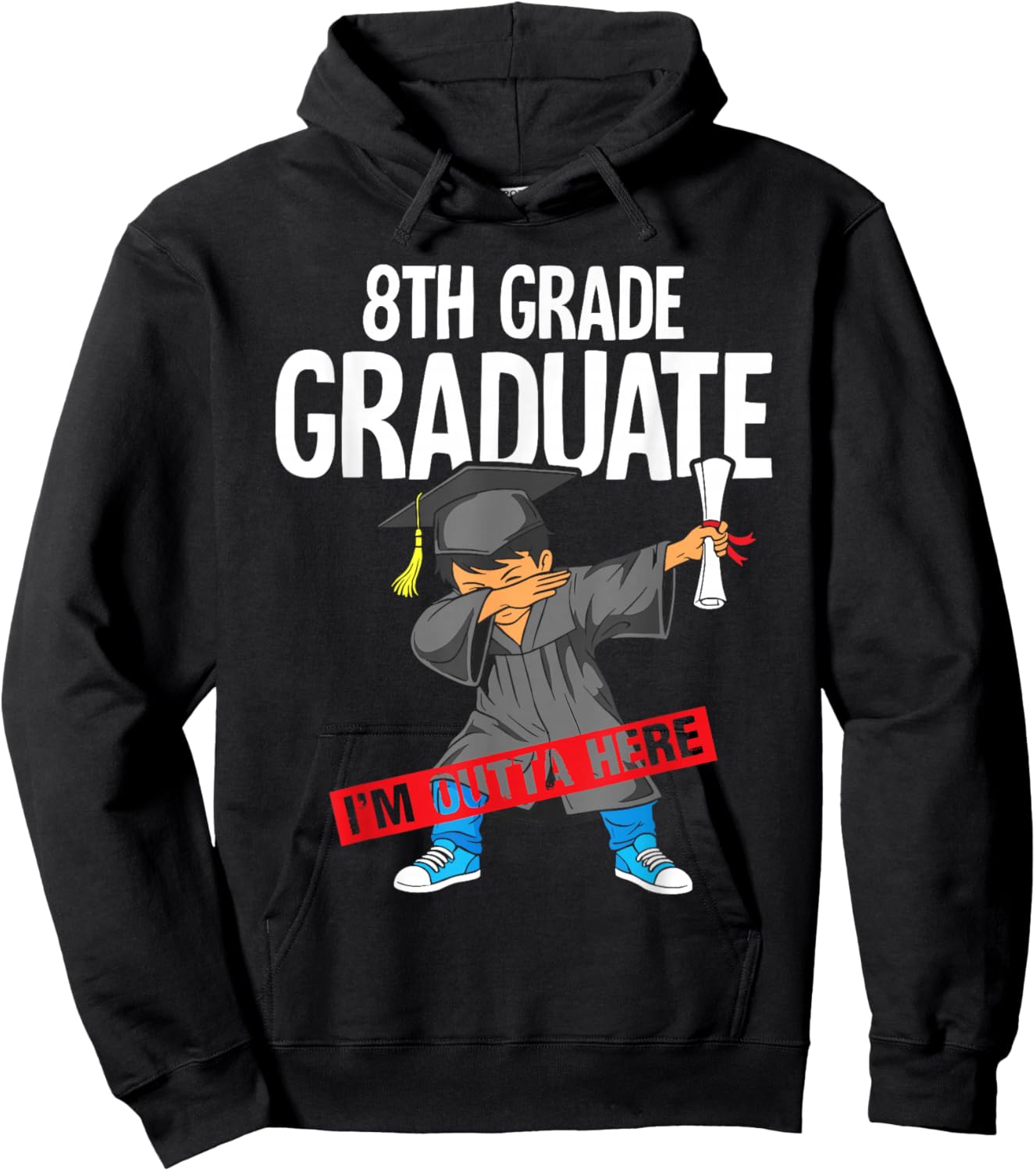 8th Grade Graduate Class of 2026 Dab boy Graduation Hoodie - Hoodie | Black
