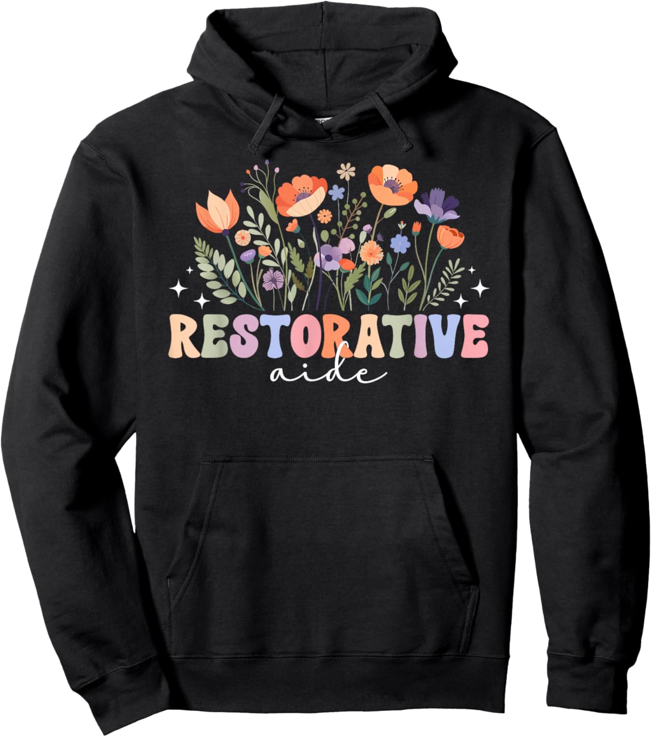 Groovy Restorative Aide Appreciation Restorative Aides Hoodie - Hoodie | Black