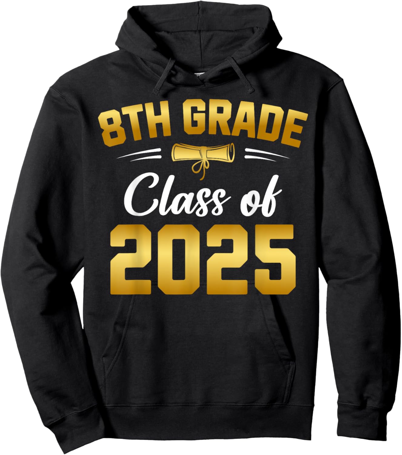 8th Grade Class of 2025 Graduate Student School Graduation Hoodie - Hoodie | Black