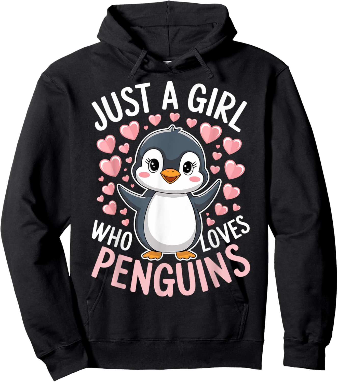 Penguins Animal Just A Girl Who Loves Penguin Hoodie - Hoodie | Black