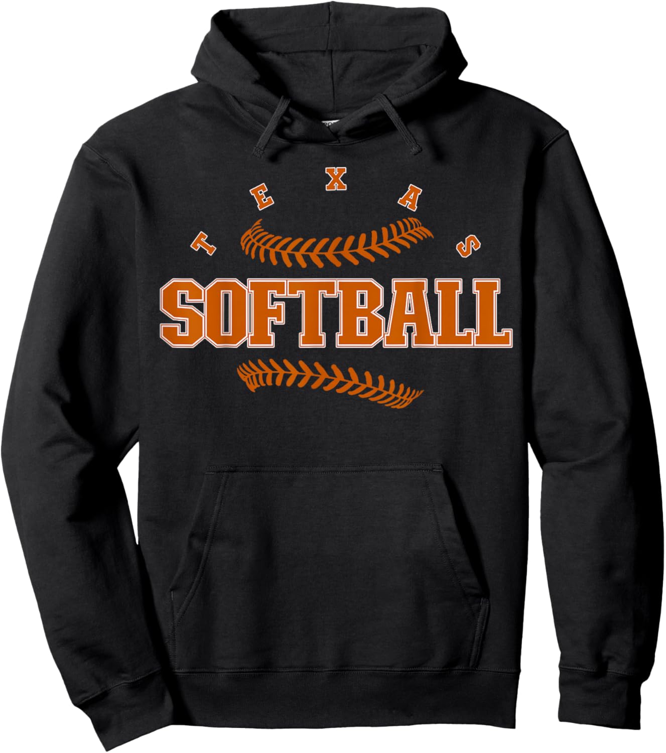 Texas Softball Vintage Kids Team Retro Softball Fan Hoodie - Hoodie | Black