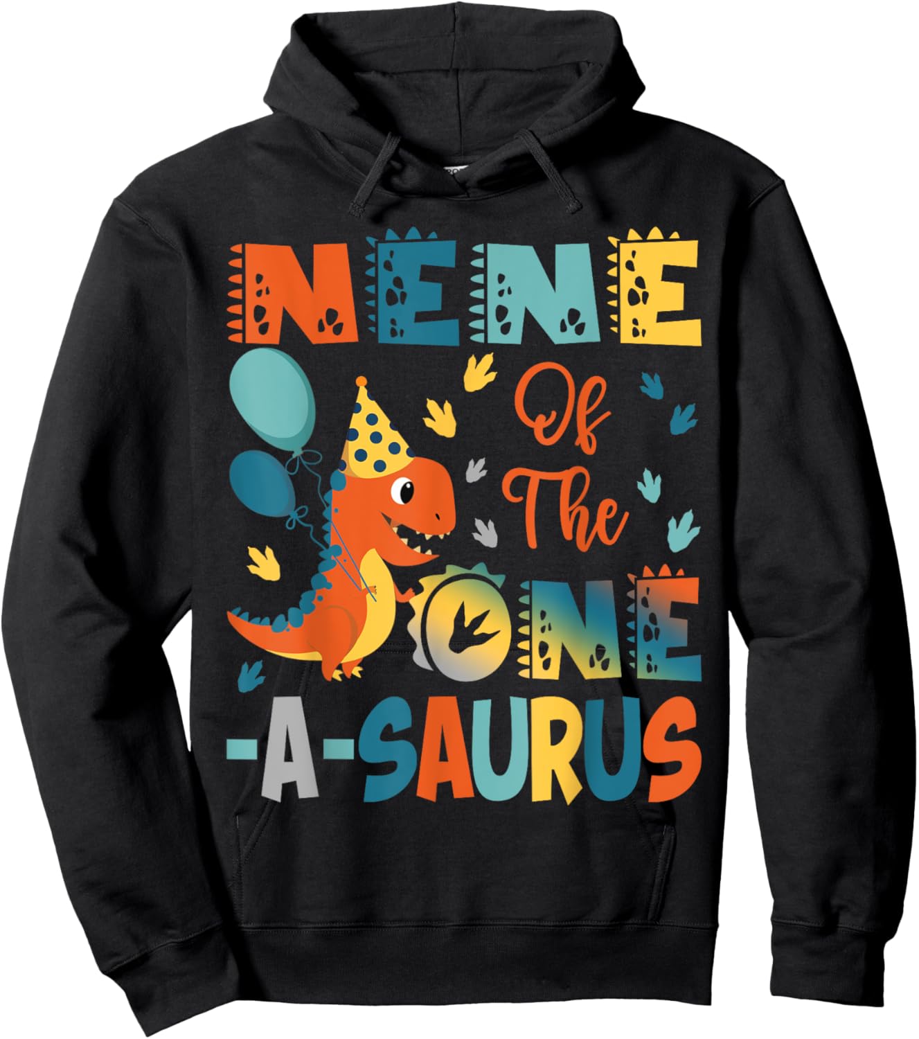 Nene Of The One-A-Saurus 2Nd Birthday Dinosaur Party Hoodie - Hoodie | Black