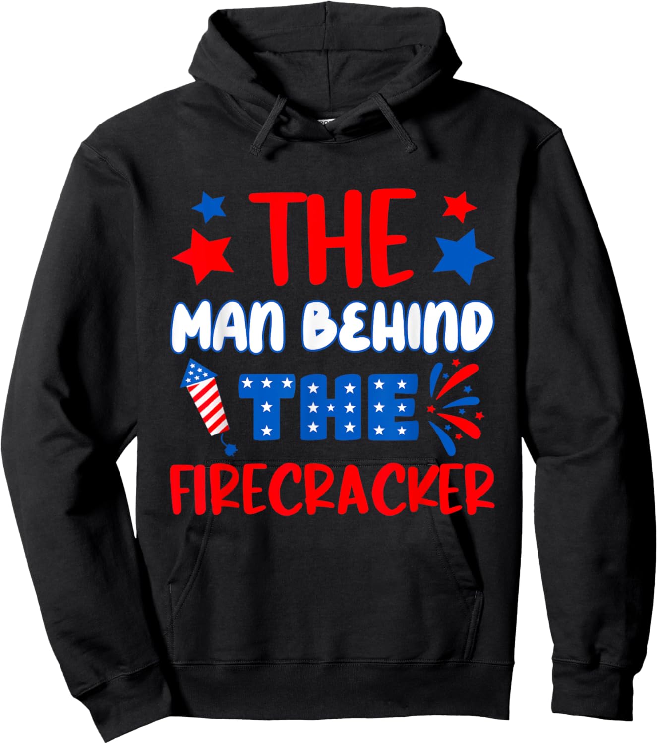 Funny 4th of July Pregnancy The Man Behind The Firecracker Hoodie - Hoodie | Black