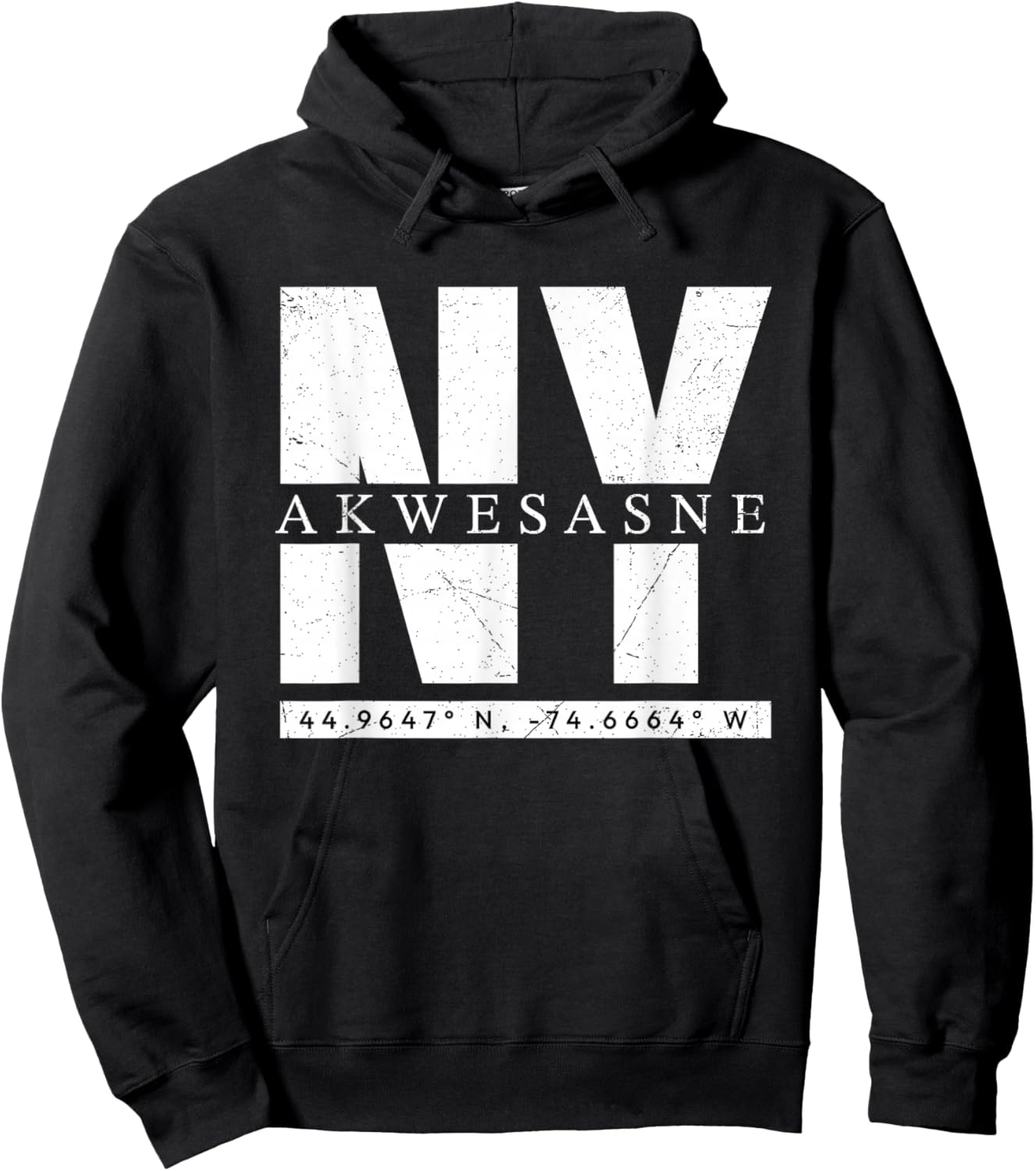 Akwesasne, NY Retro Urban Style Coordinates Hoodie - Hoodie | Black