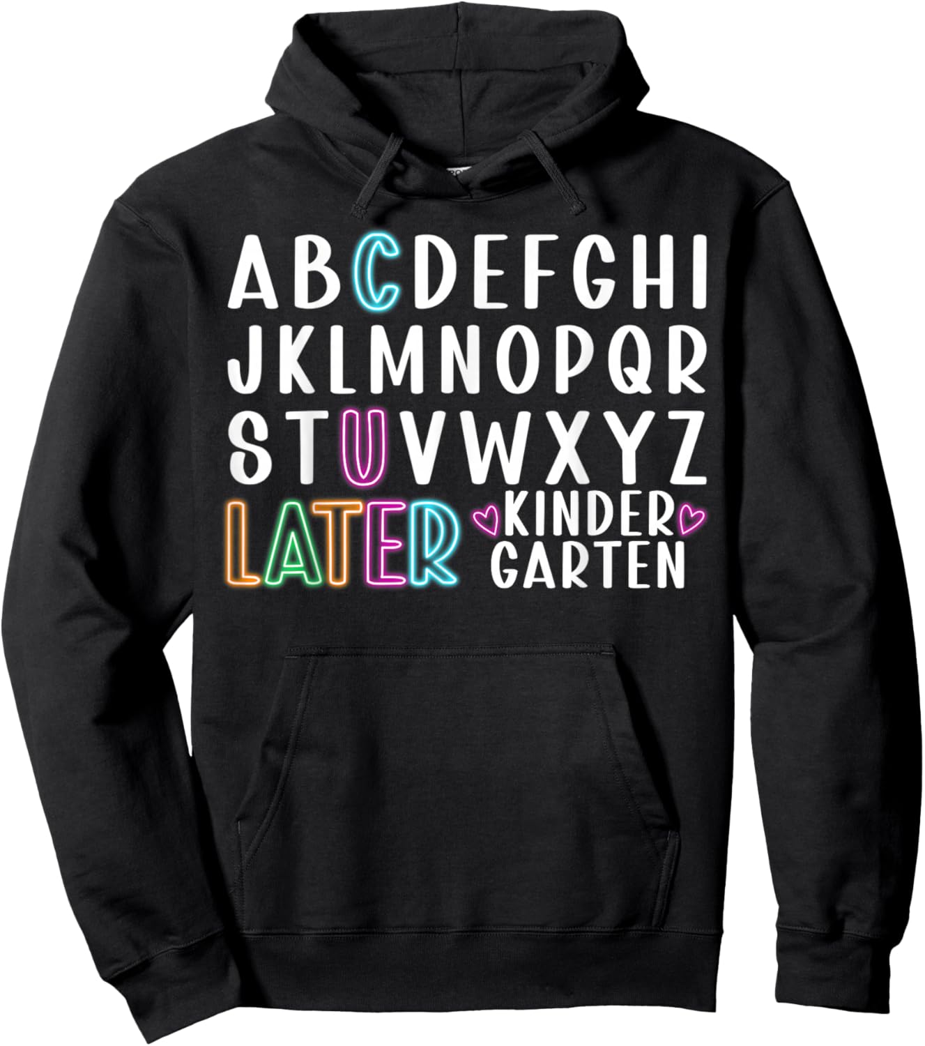 See You Later Alphabet Kindergarten Last Day Teacher Kids Hoodie - Hoodie | Black