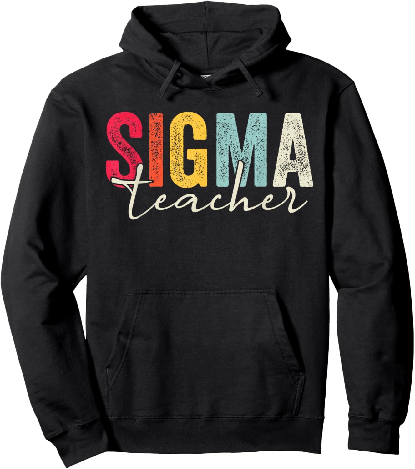 Retro Vintage Sigma Teacher Funny Teacher Sayings Sigma Meme Hoodie - Hoodie | Black