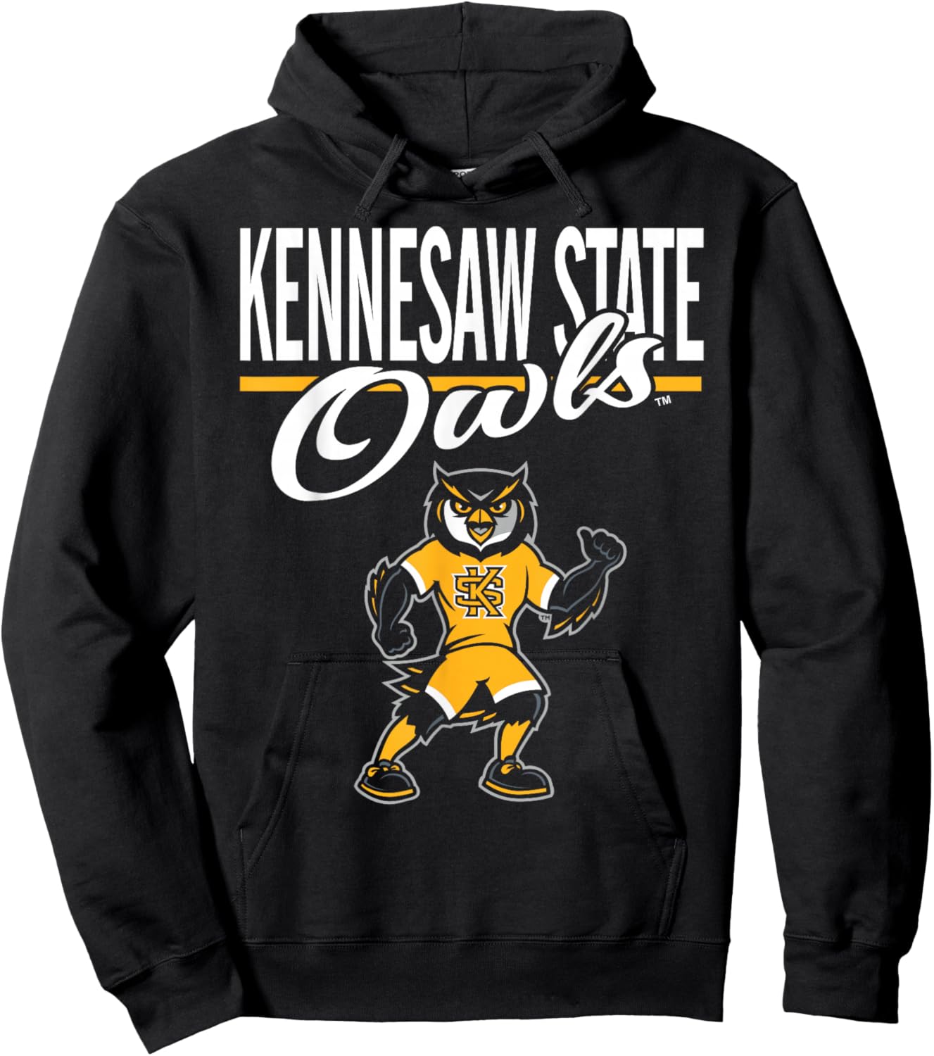 Kennesaw State Owls Mascot Black Officially Licensed Hoodie - Hoodie | Black