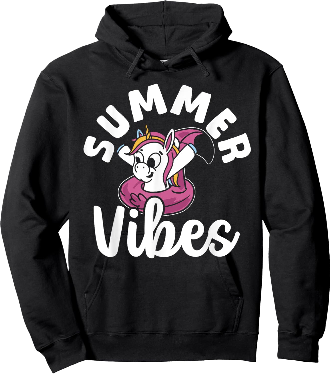 Pool Girl Unicorn Kids Summer Vibes Women Swimming Pool Hoodie - Hoodie | Black