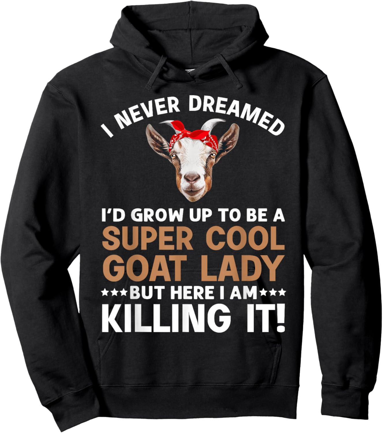 Cool Goat Lady Art Girl Animal Farmer Goat Lover Hoodie - Hoodie | Black