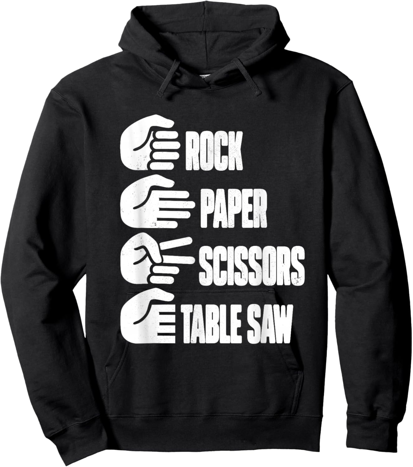 Funny Carpenter Rock Paper Scissors Table Saw Hoodie - Hoodie | Black