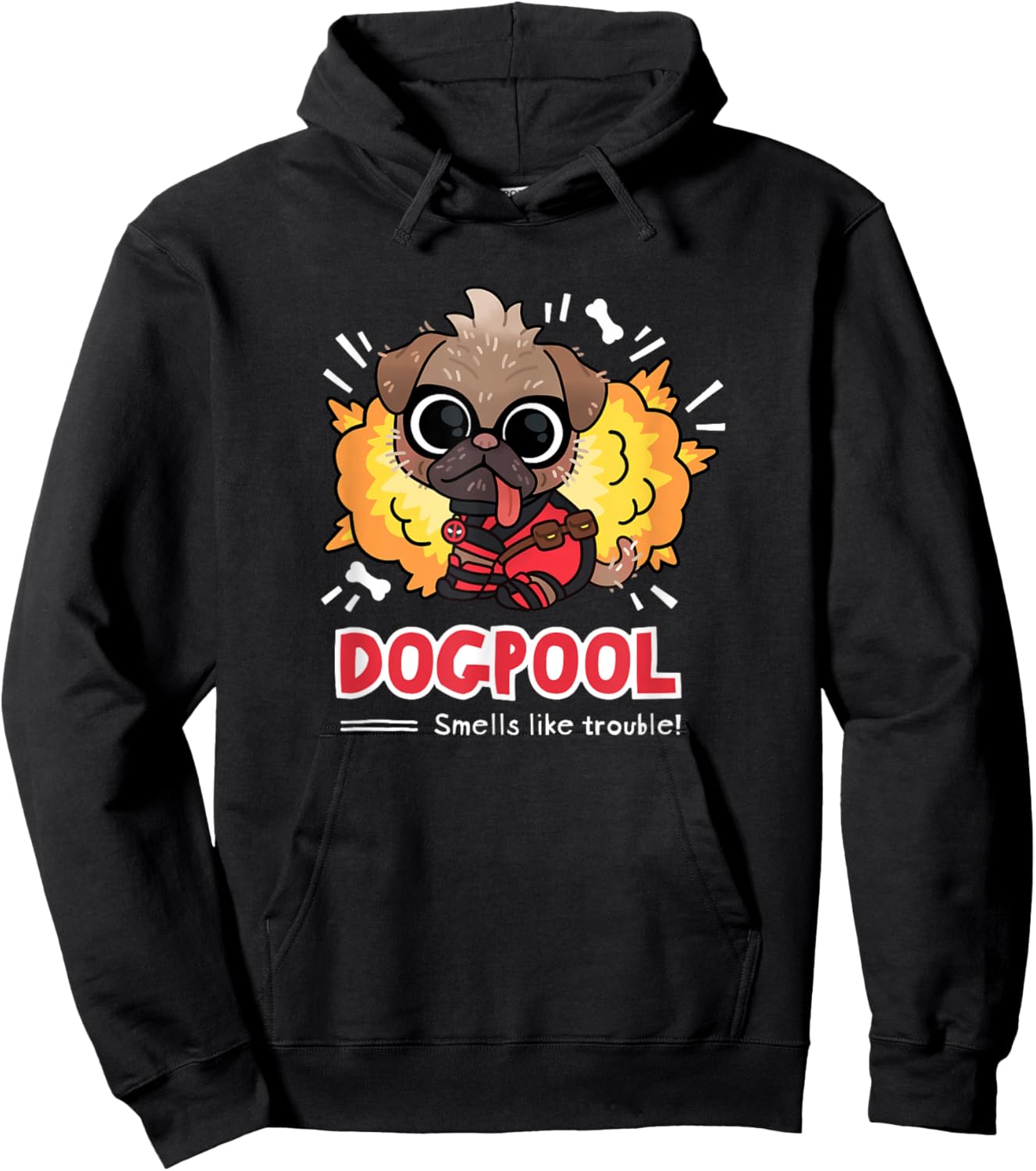 Marvel Studios Deadpool & Wolverine Chibi Dogpool Trouble Hoodie - Hoodie | Black