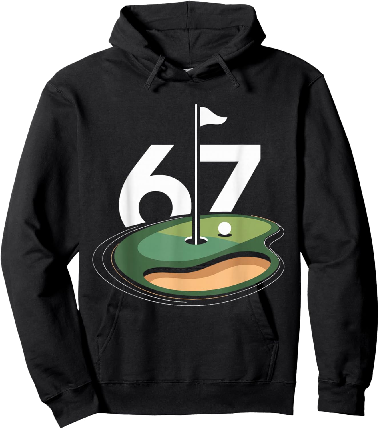 Golf 67 Six Seven Alpha Slang 6 7 Meme Kids Golfer Golfing Hoodie - Hoodie | Black