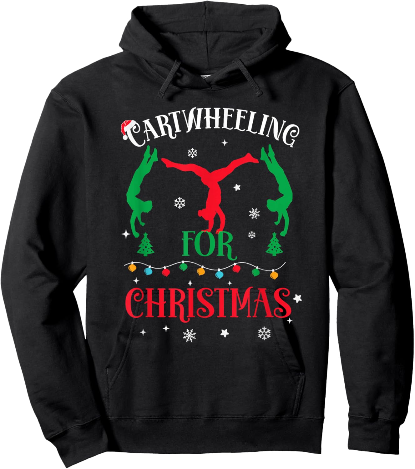 Gymnast Cartwheel For Christmas 2025 Gymnastic Tumbling Girl Hoodie - Hoodie | Black