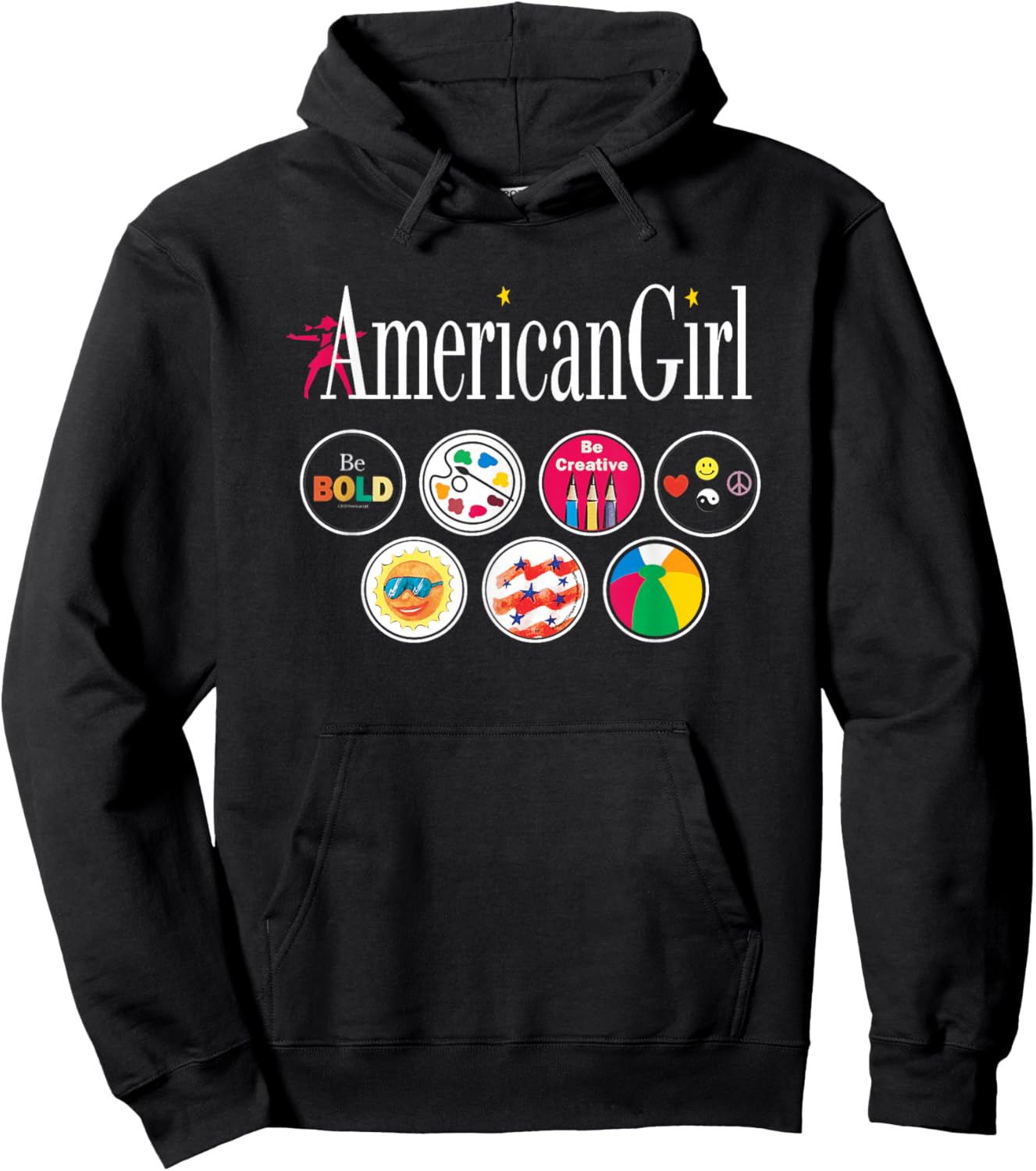 American Girl - Logo & Grin Pins Hoodie - Hoodie | Black