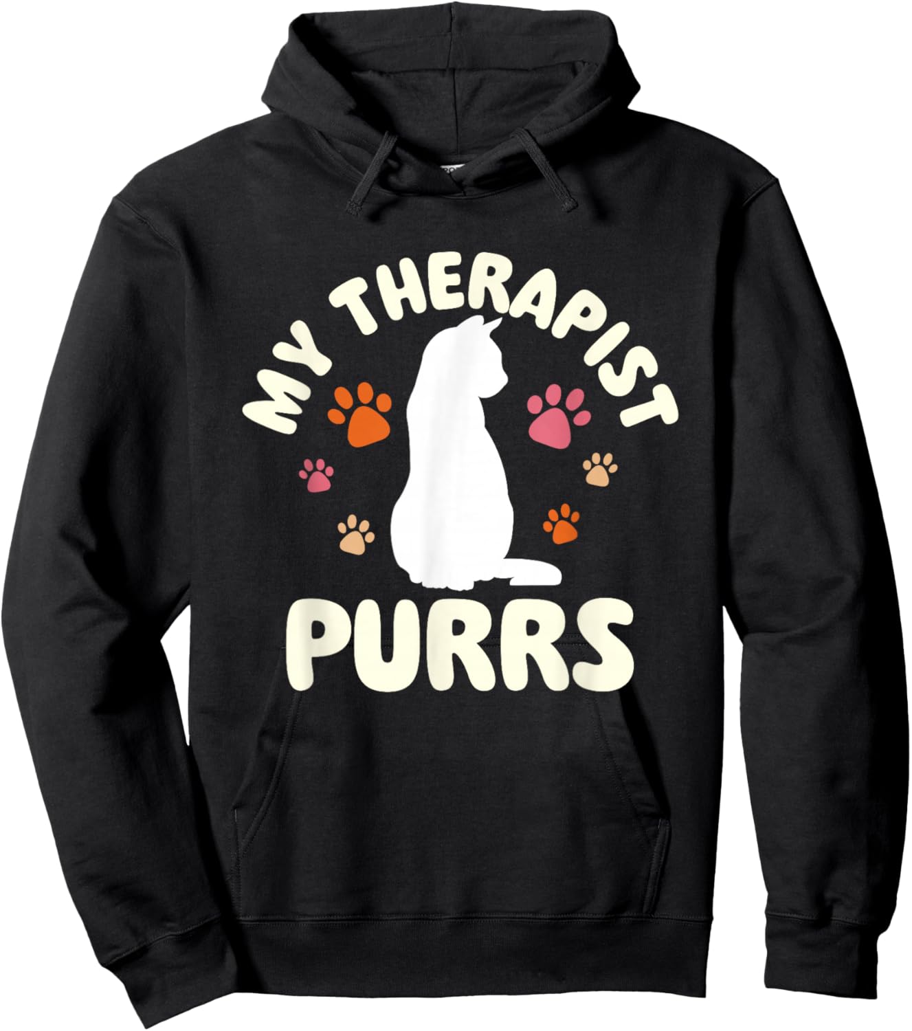 My Therapist Purrs - Cat Lover Kitten Owner Kitty Women Hoodie - Hoodie | Black
