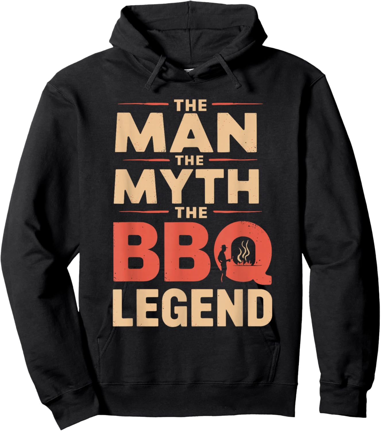 Funny The Man The Myth The BBQ Legend Fathers Day Grilling Hoodie - Hoodie | Black