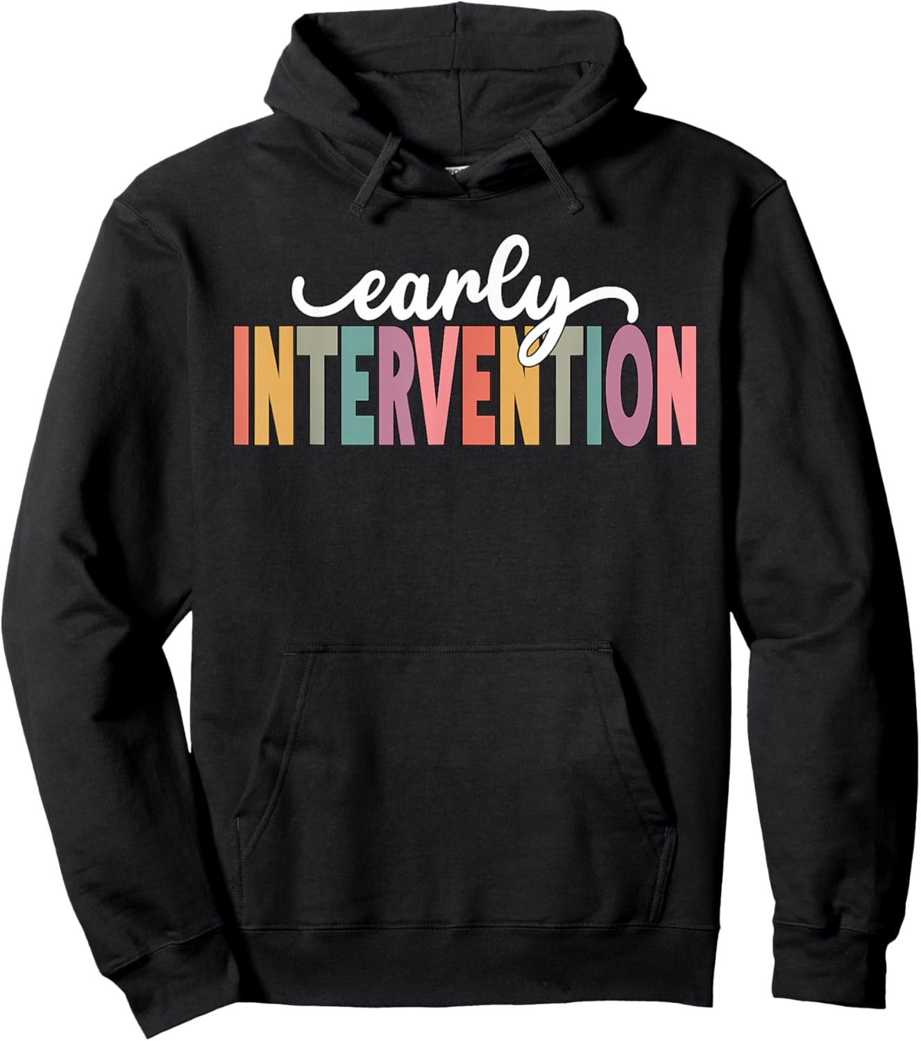 Retro Early Intervention Teacher School Support Specialist Hoodie - Hoodie | Black