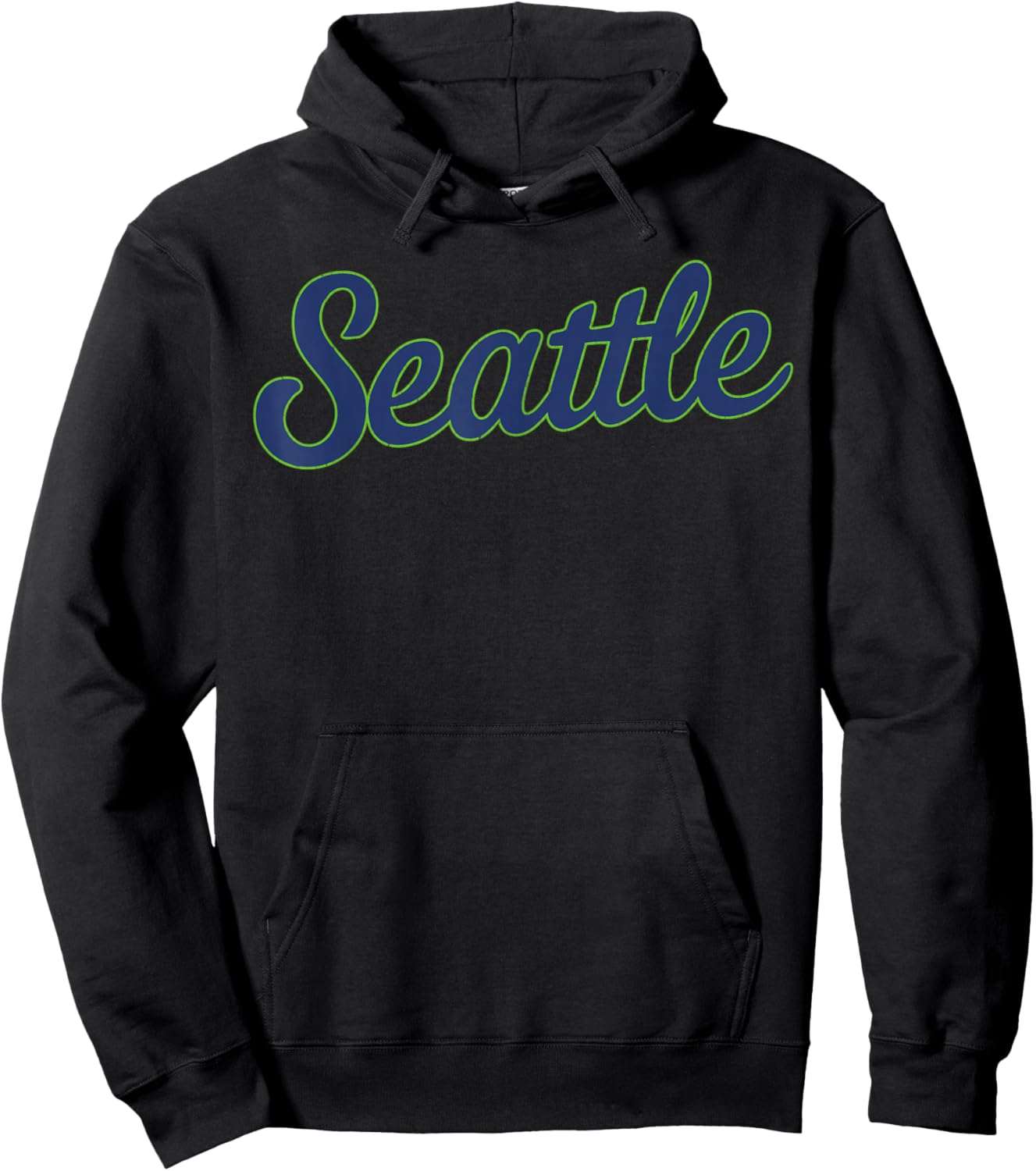 Seattle Classic Vintage Green Hoodie - Hoodie | Black