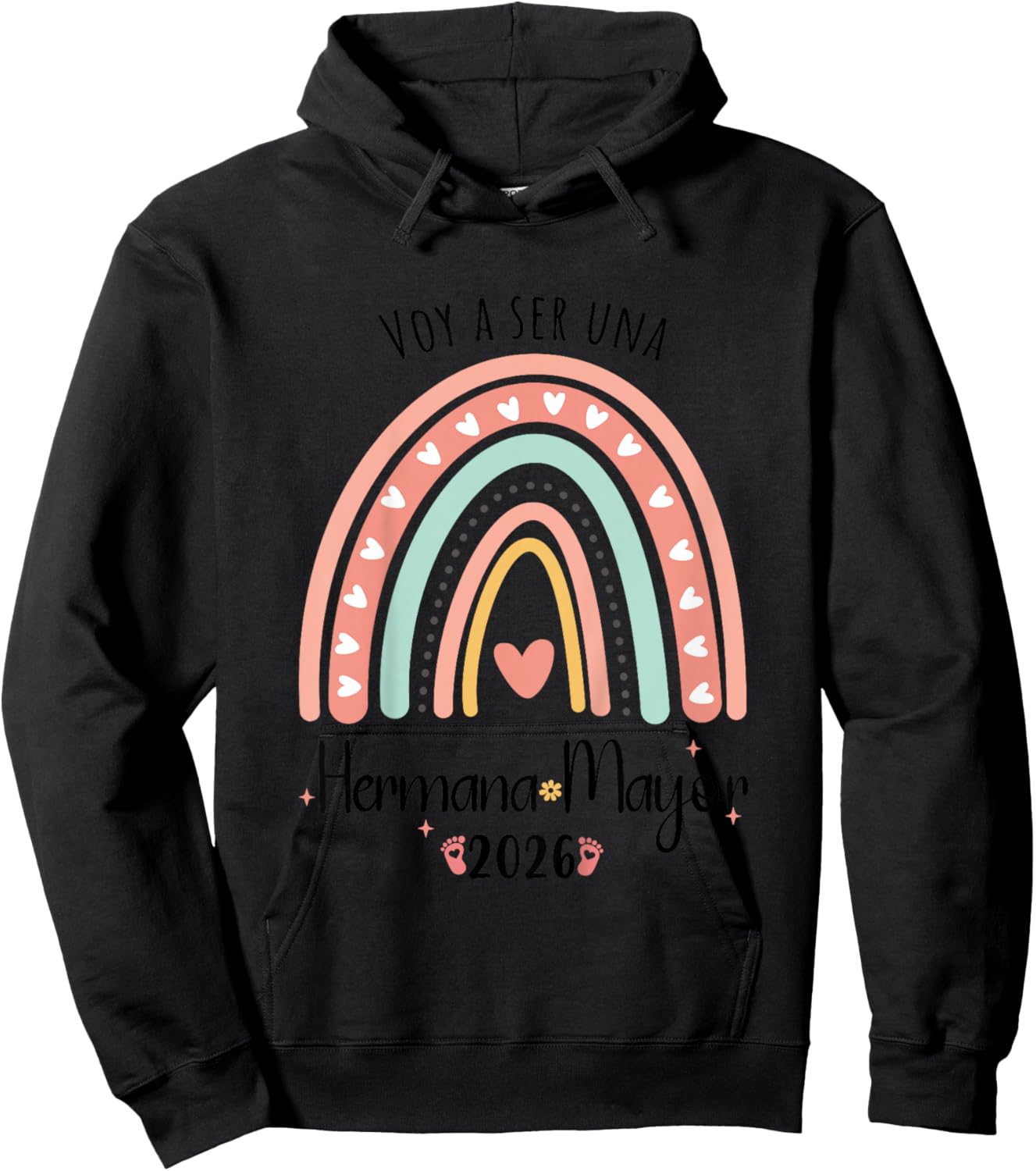 Kids Hermana Mayor 2026 Voy A Ser Hermana Mayor 2026 Hoodie - Hoodie | Black