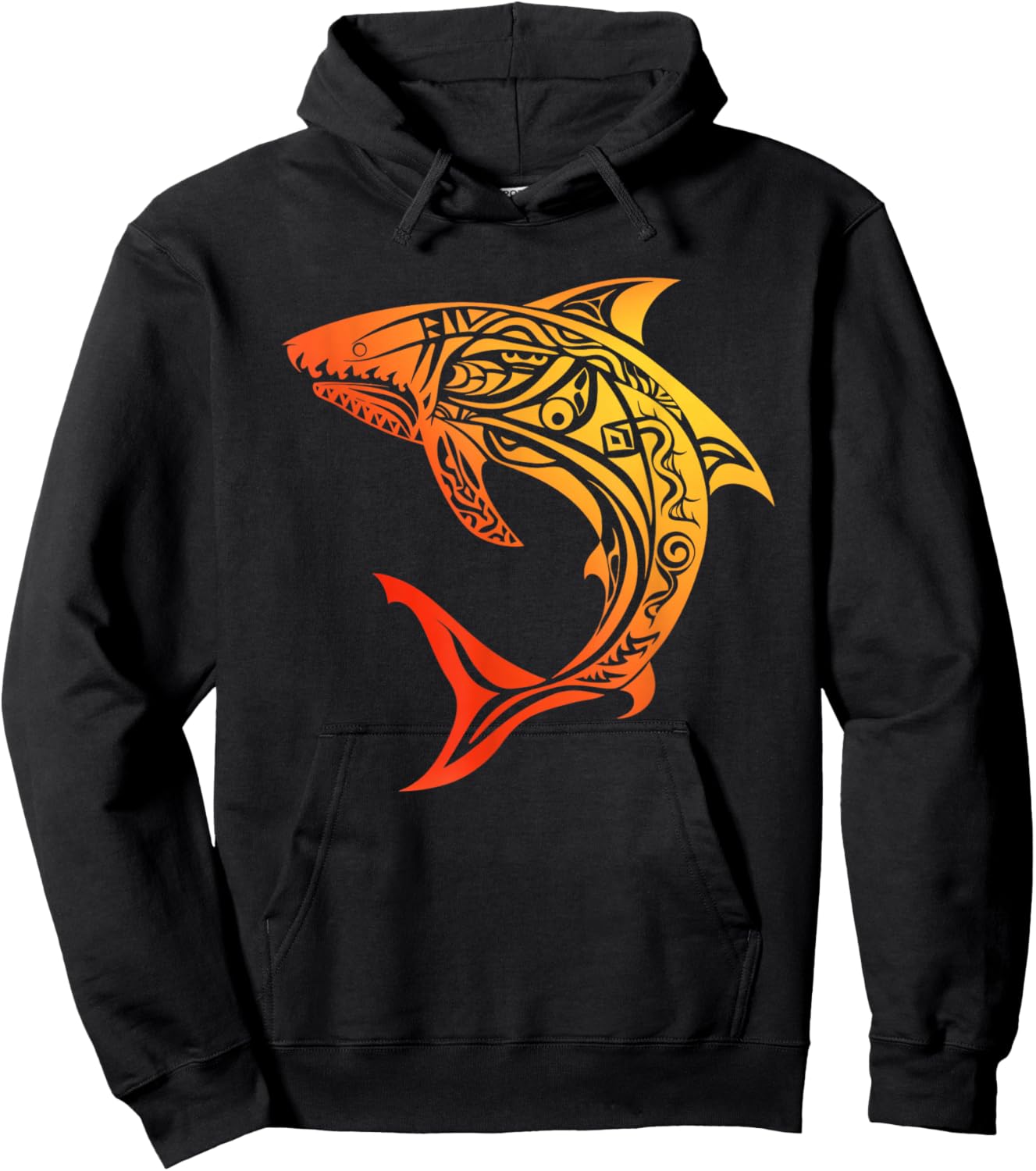 Tribal Shark Shirt - Maori Shirt - Hawaiian Tribal Hoodie - Hoodie | Black
