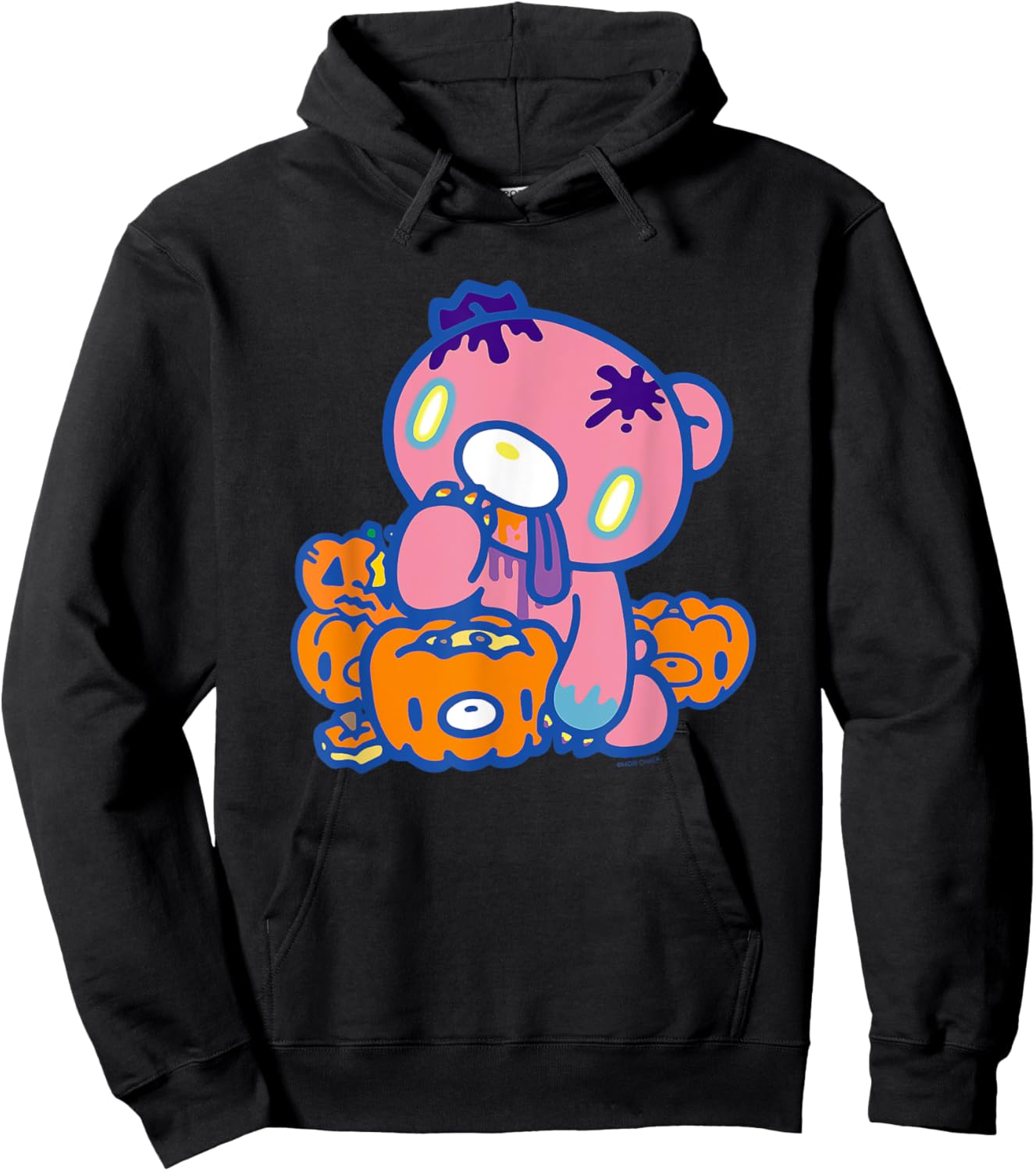 Gloomy Bear The Naughty Grizzly Halloween Eating Pumpkins Hoodie - Hoodie | Black