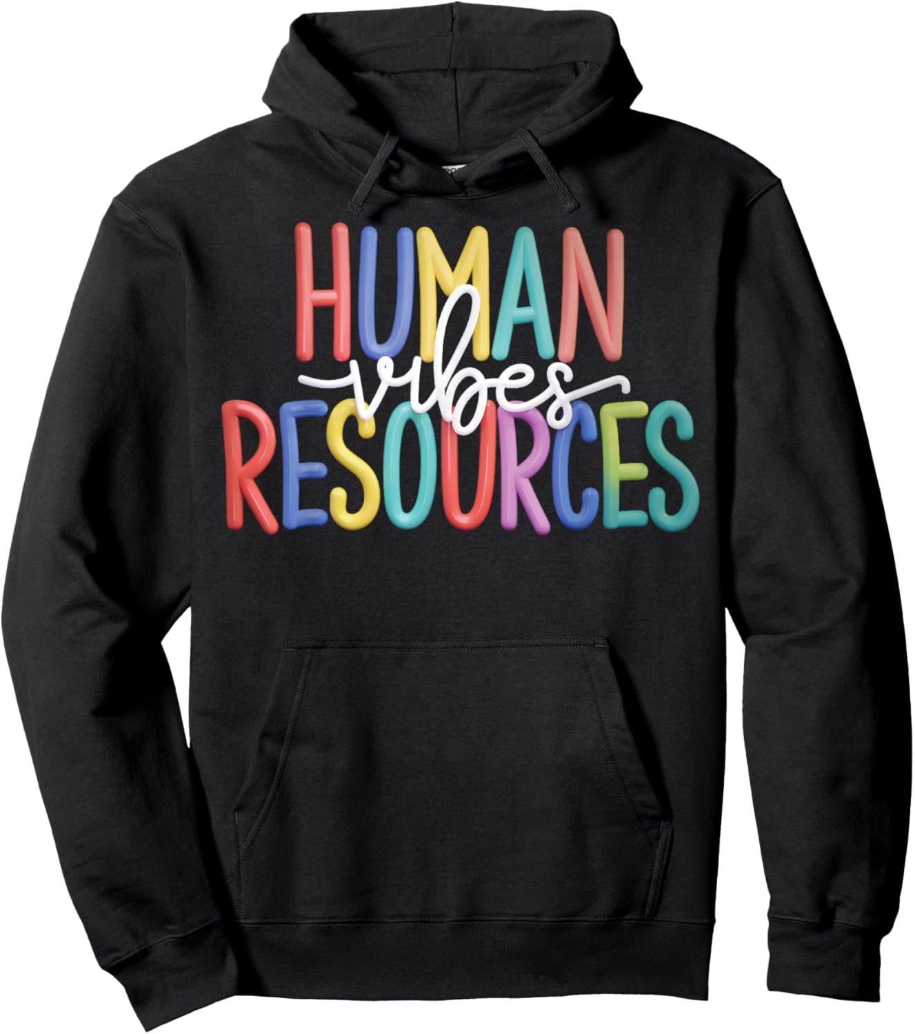 Human Vibes Resources Funny HR Professional Colorful Design Hoodie - Hoodie | Black