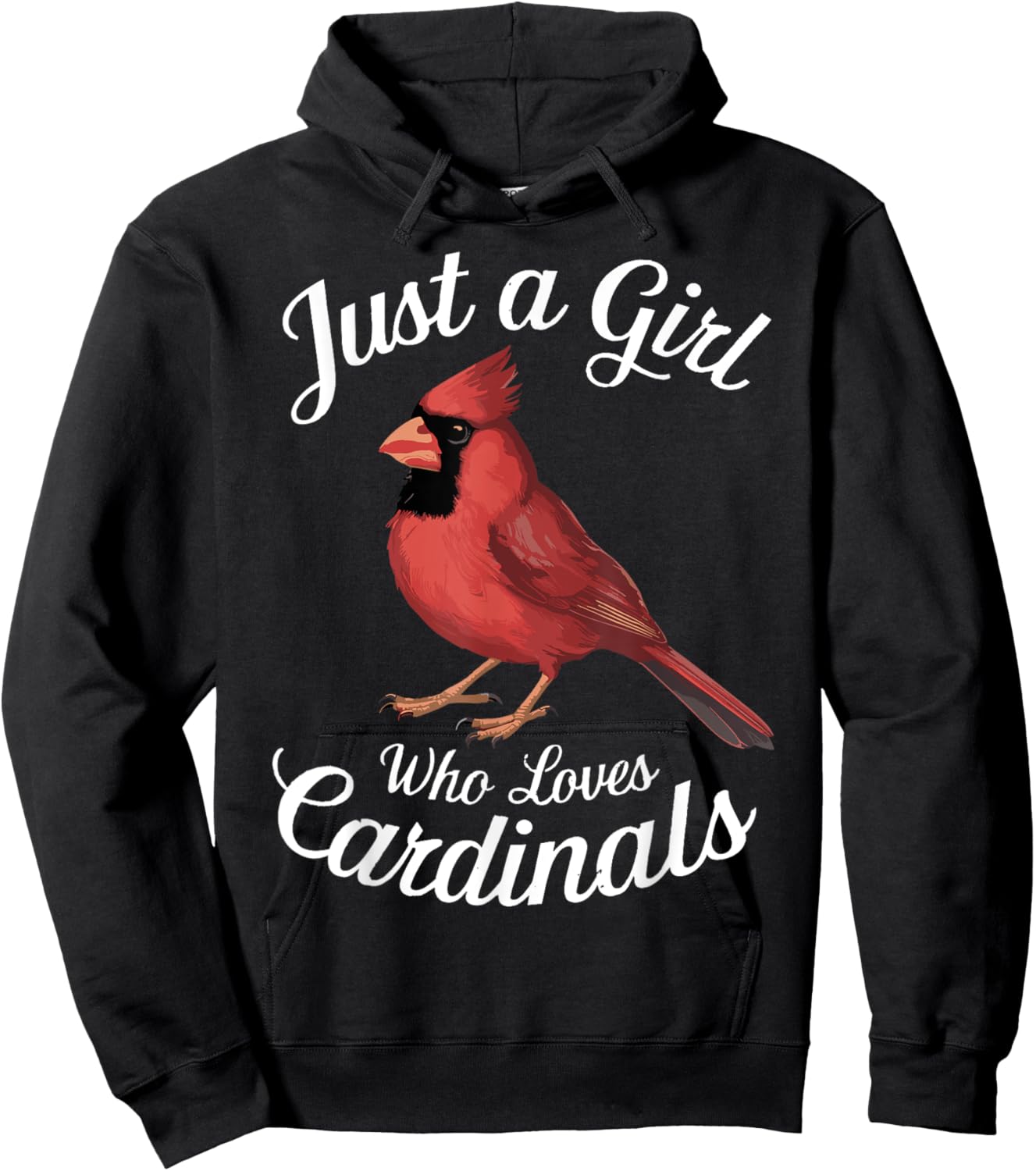 Just a Girl Who Loves Cardinals Cute Cardinal Bird Hoodie - Hoodie | Black