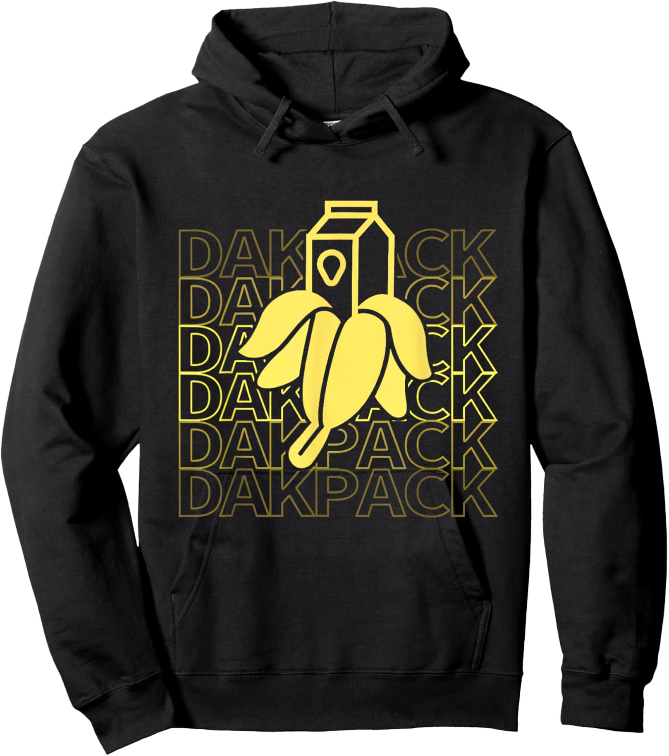 Milky Banana Funny Text Dakpack Vintage Women Kids Hoodie - Hoodie | Black