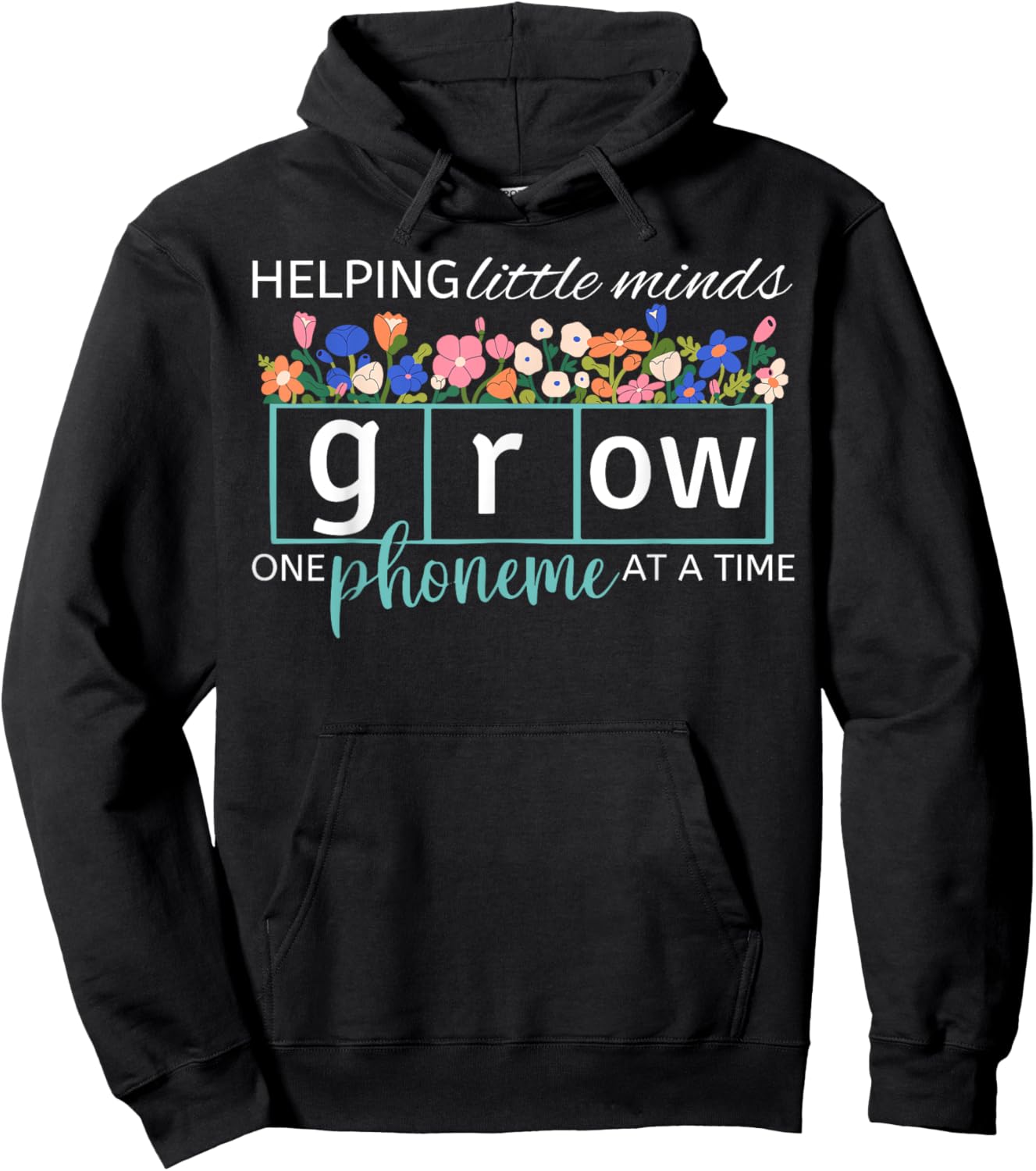 Helping Little Minds Grow One Phoneme At A Time Phonics Cute Hoodie - Hoodie | Black