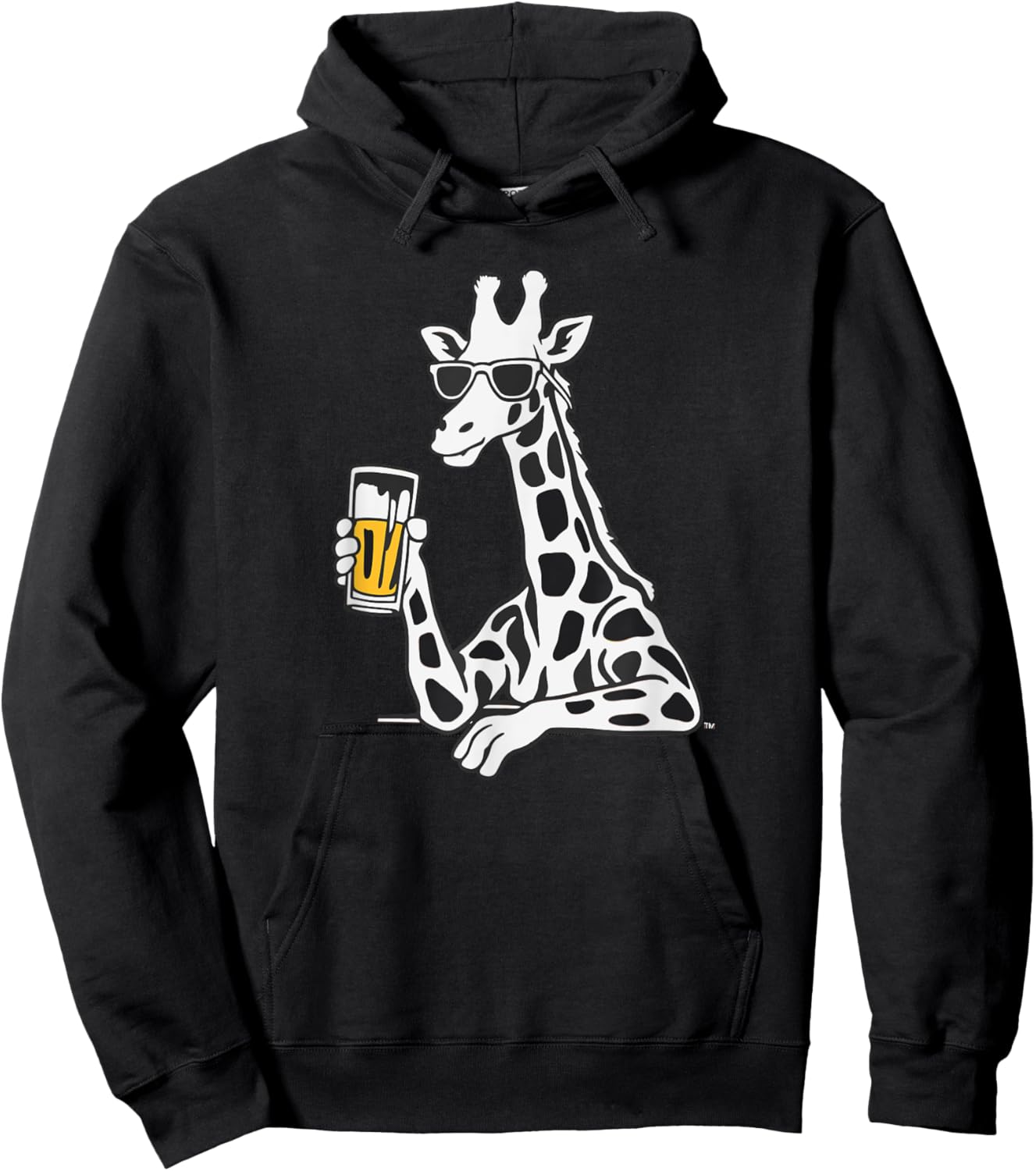 Cool Sunglasses Giraffe Drinking Beer Giraffes Hoodie - Hoodie | Black