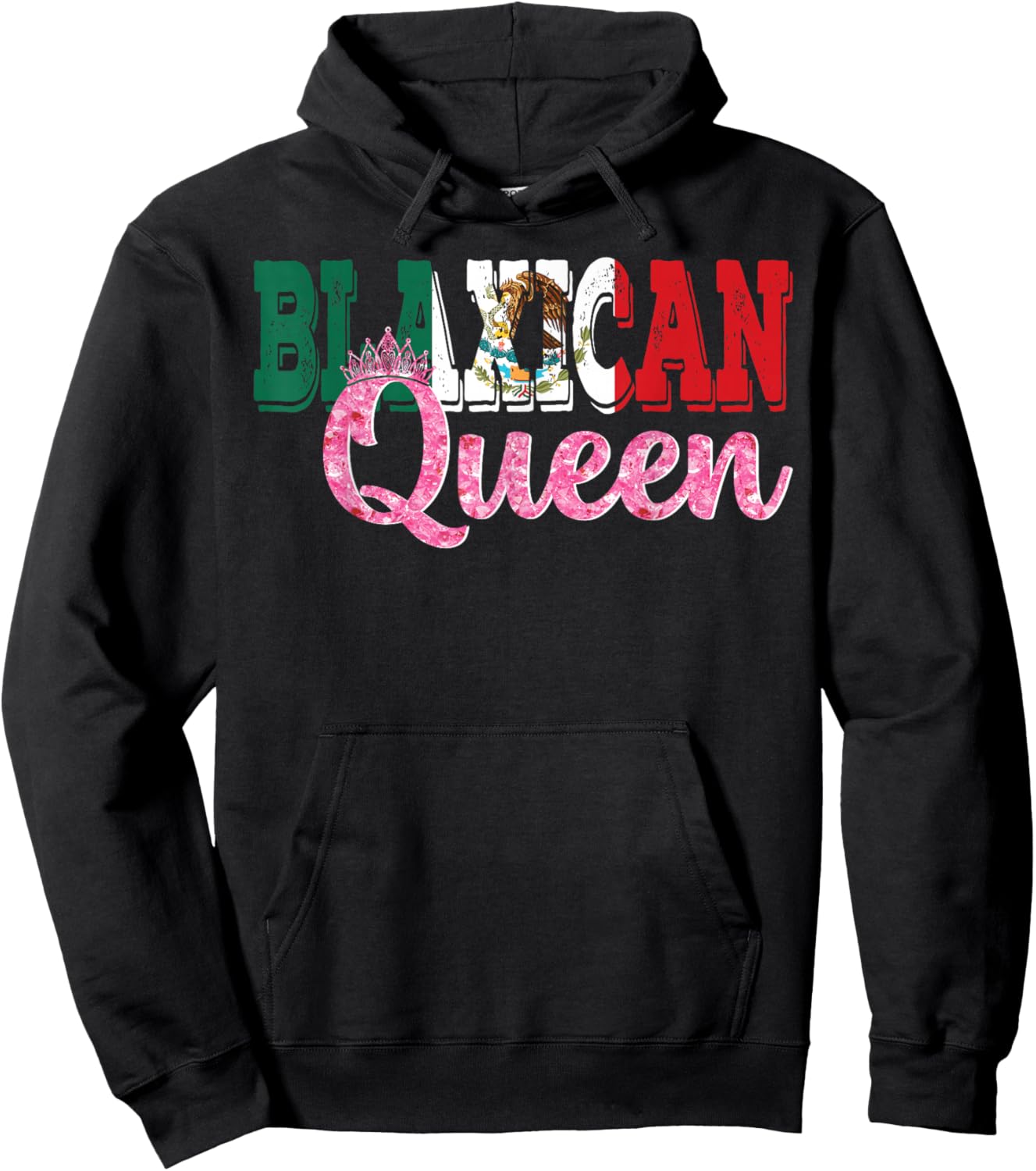 Blaxican Queen Half Black Half Mexicana Black History Hoodie - Hoodie | Black