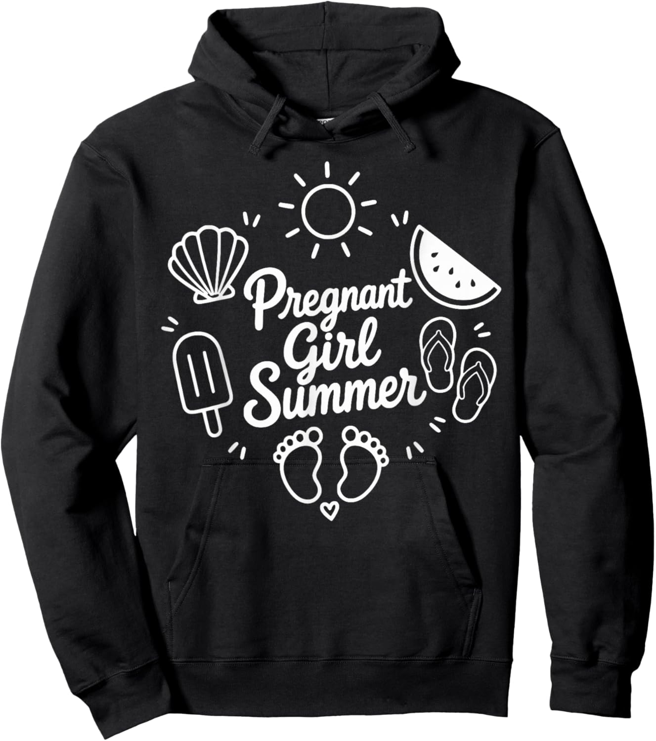 Pregnant Girl Summer Funny Baby Announcement Pregnancy Women Hoodie - Hoodie | Black