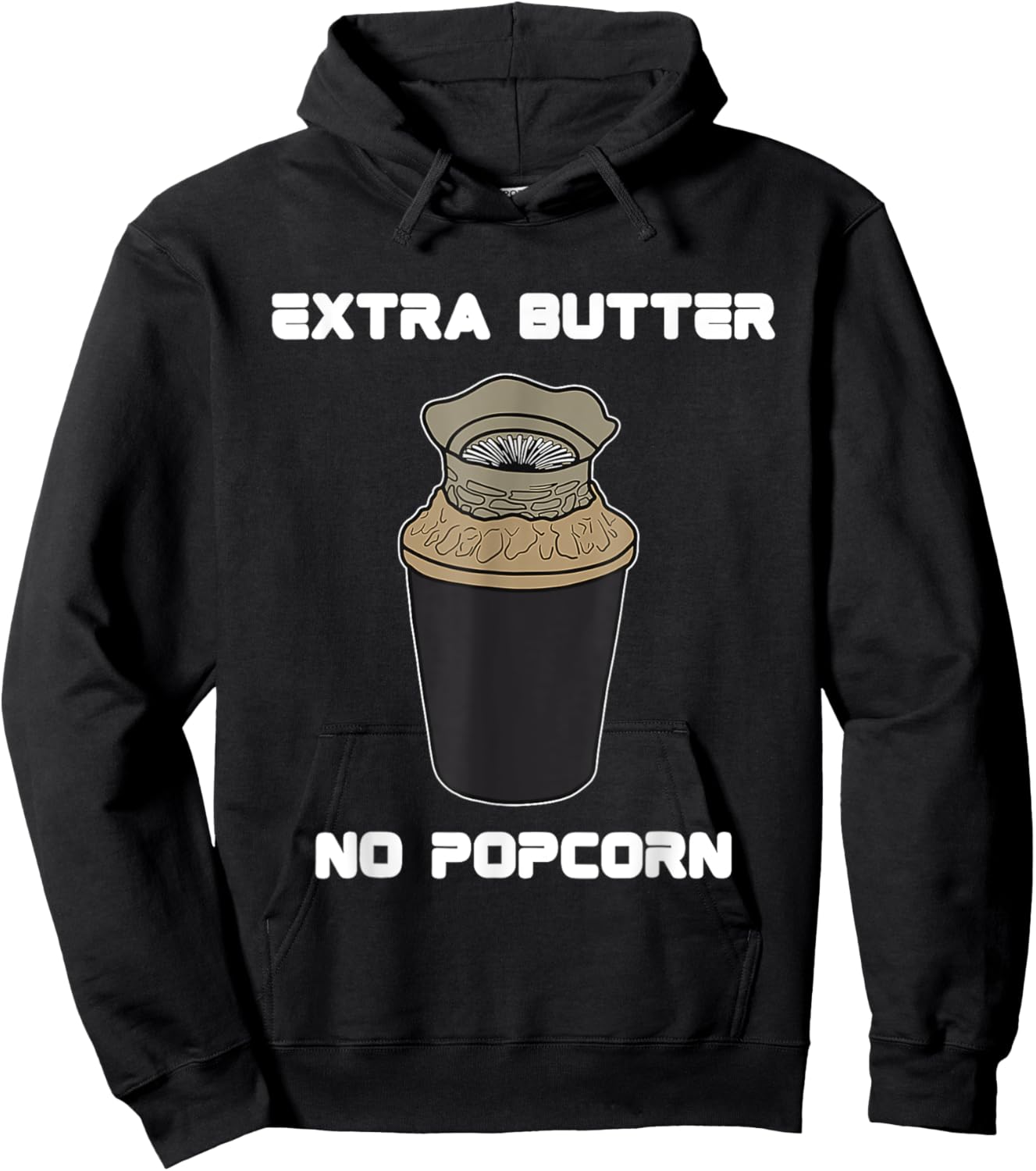 Funny Meme Extra Butter No Popcorn Dune Popcorn Bucket Hoodie - Hoodie | Black
