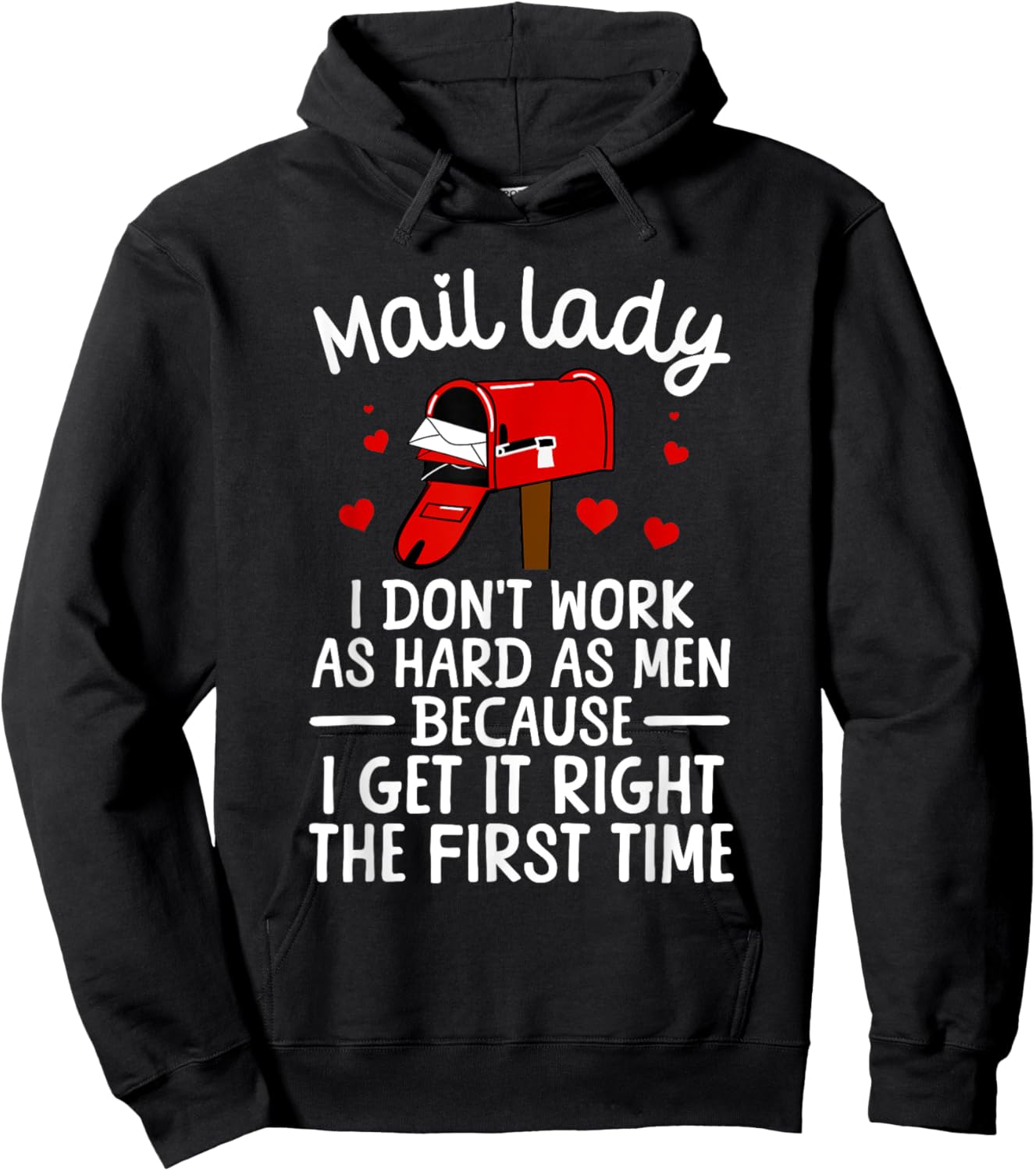 Mail Lady Design Girls Postal Worker Mail Carrier Hoodie - Hoodie | Black
