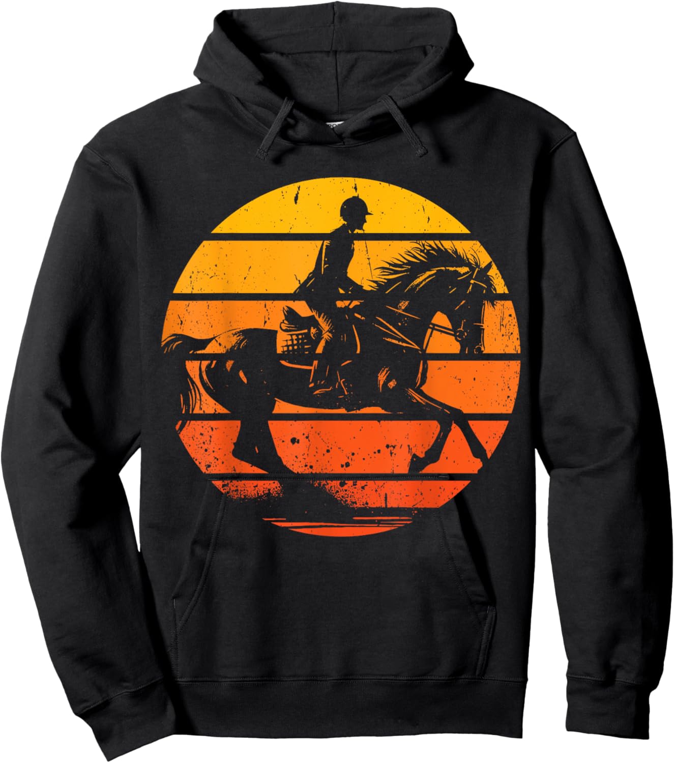 Horse Riding Sunset Equestrian Horse Rider Hoodie - Hoodie | Black